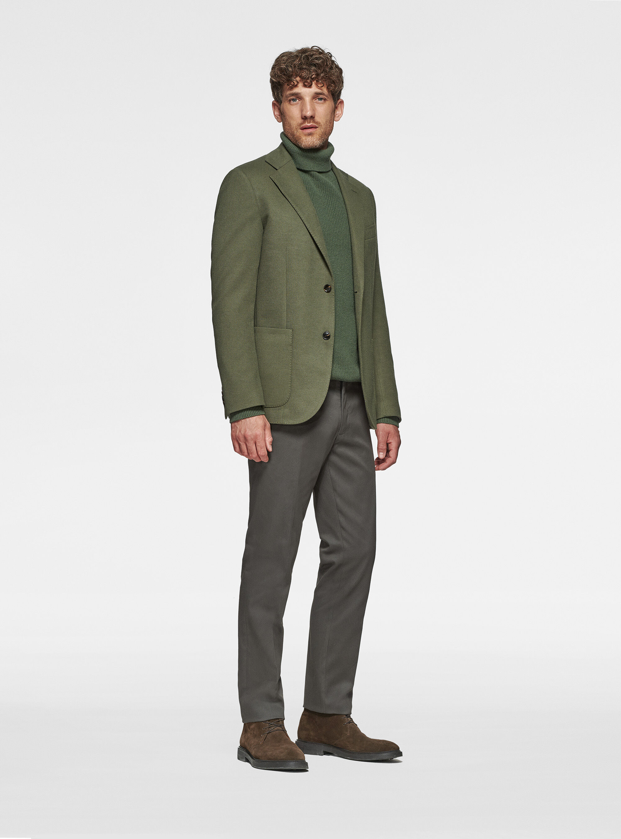 Giacca sfoderata in jersey, MILITARE 0609C