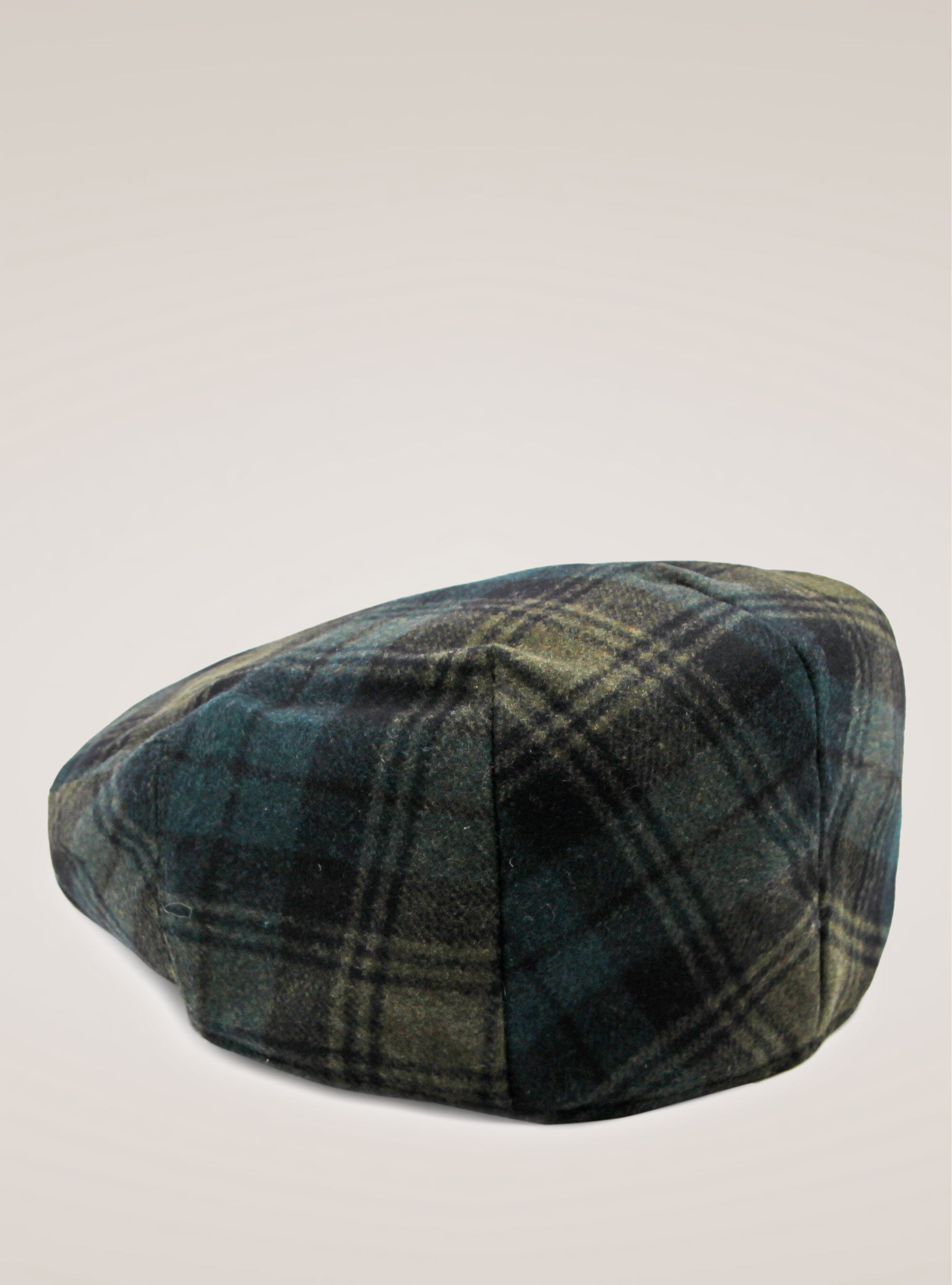 COPPOLA CHECKED WOOL FLAT CAP, GREEN
