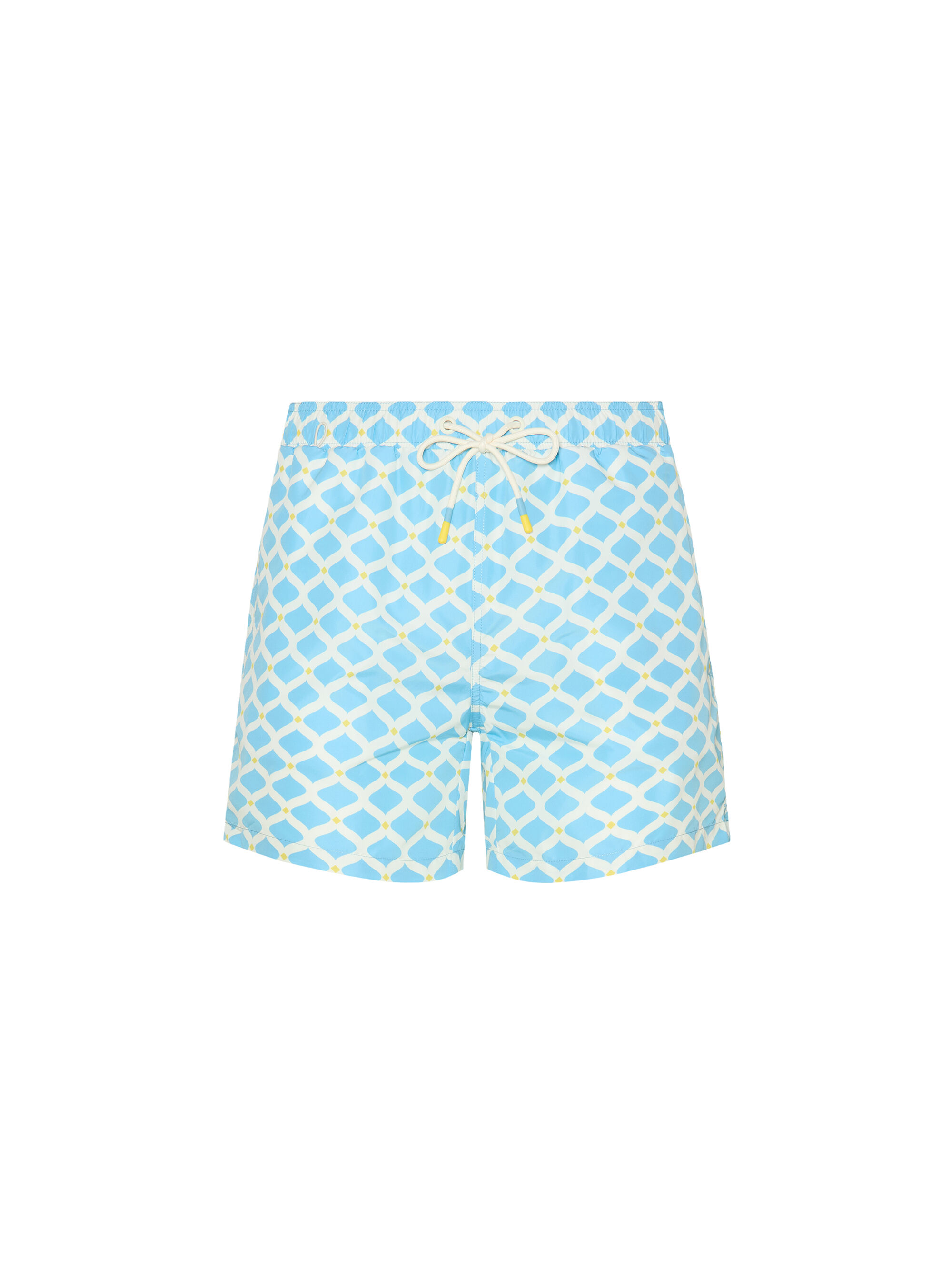 Costume da bagno stampato con fantasia geometrica, LIGHT BLUE