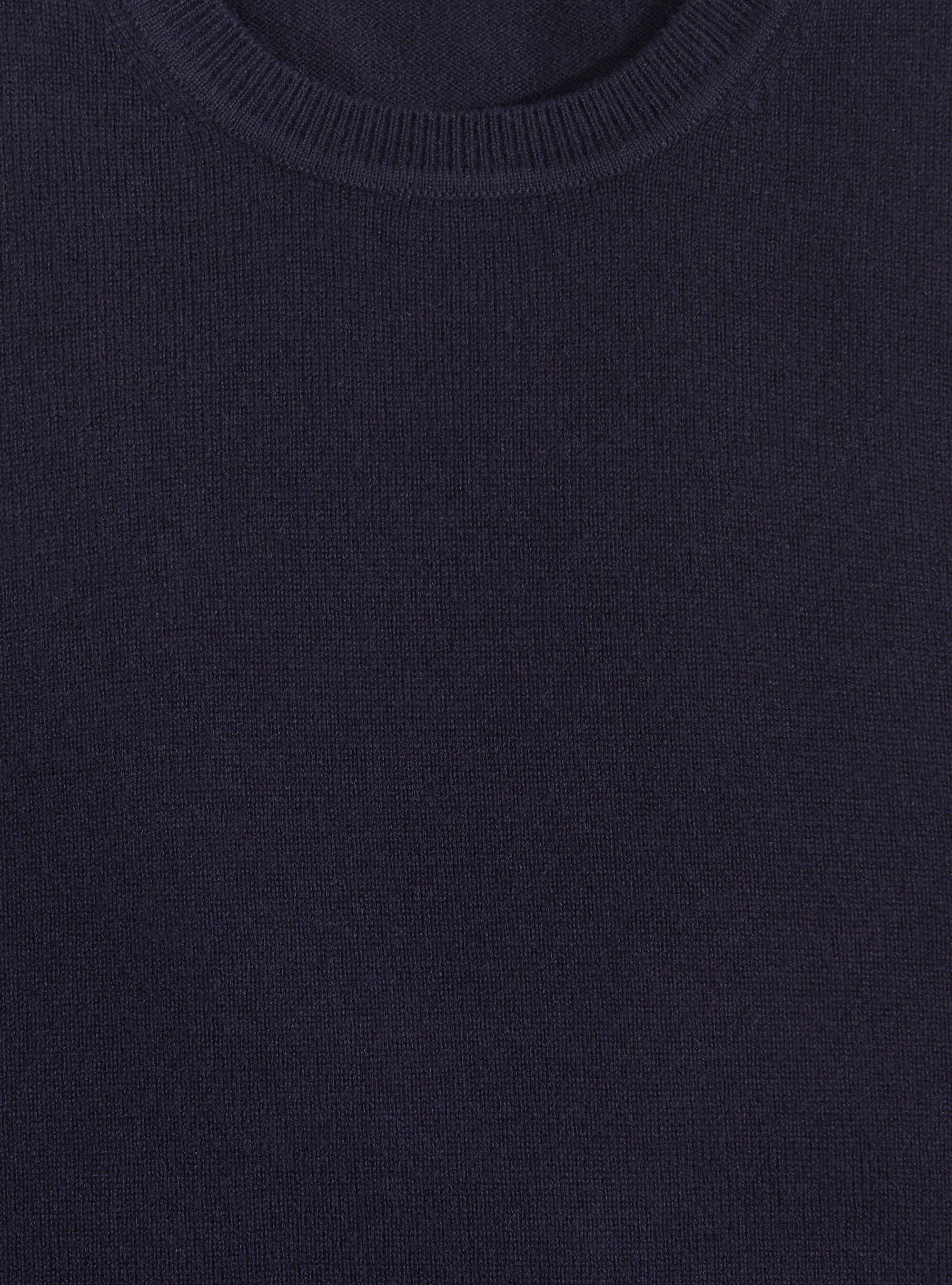 Lambswool and cashmere crew-neck sweater, NAVY BLUE