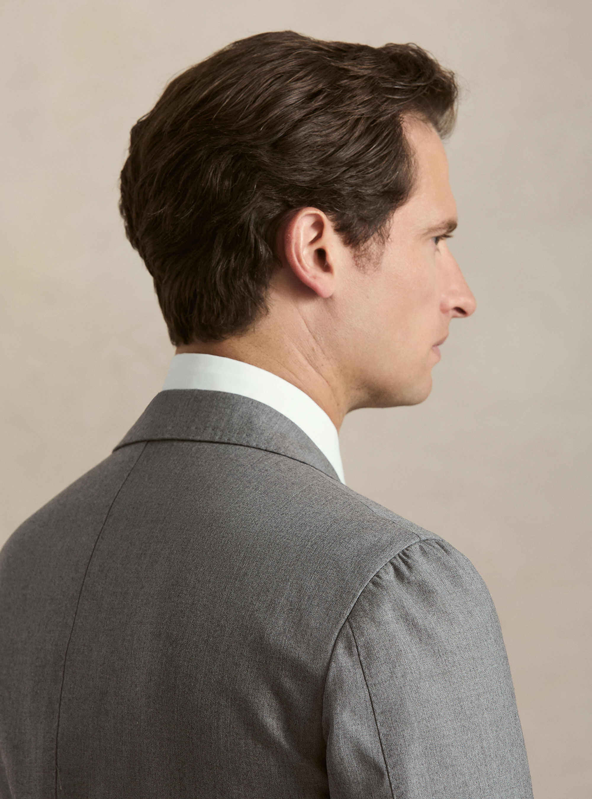 Giacca per abito in flanella di lana, GRIGIO MELANGE 0151C