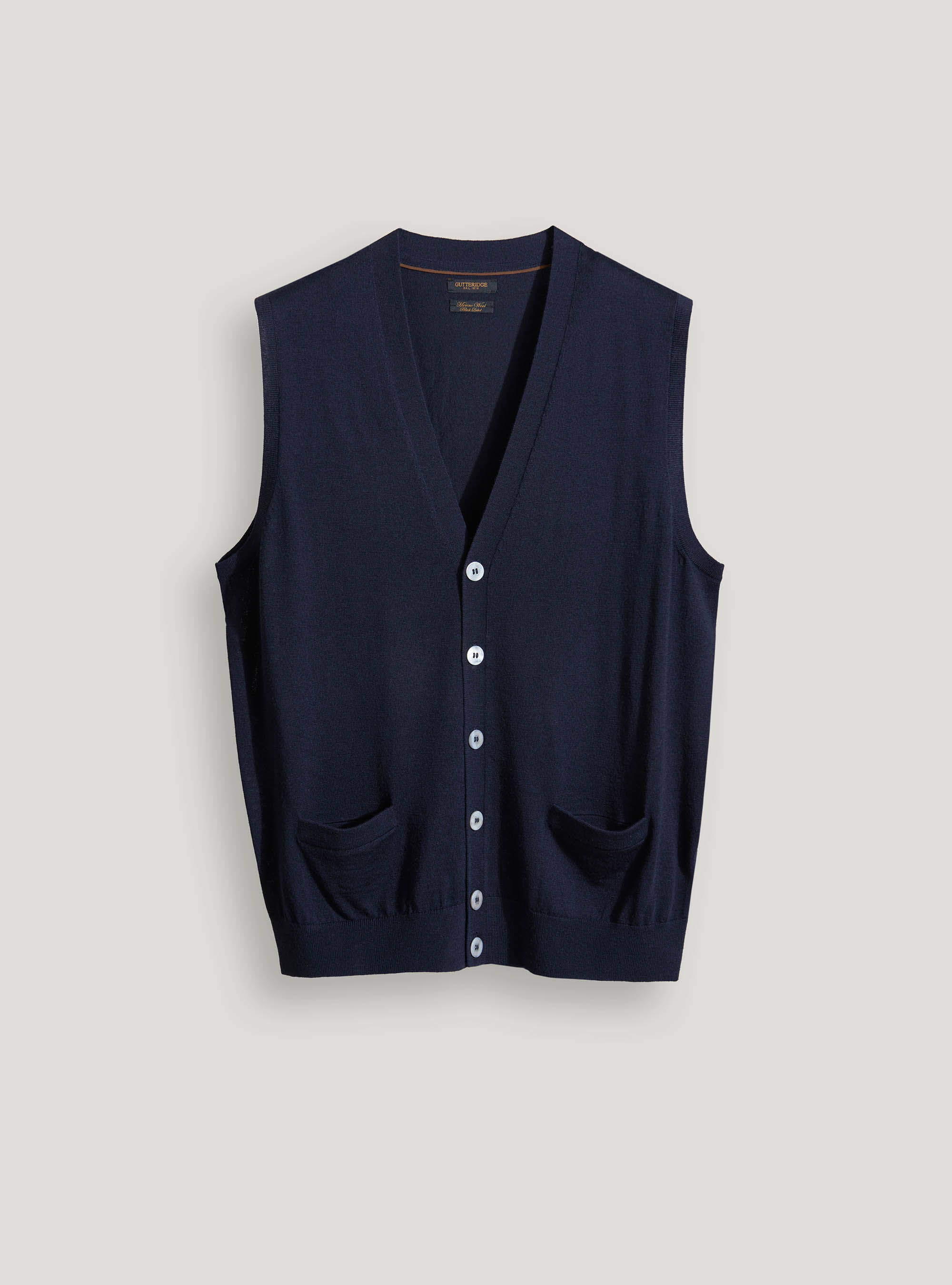 Navy knitted waistcoat online
