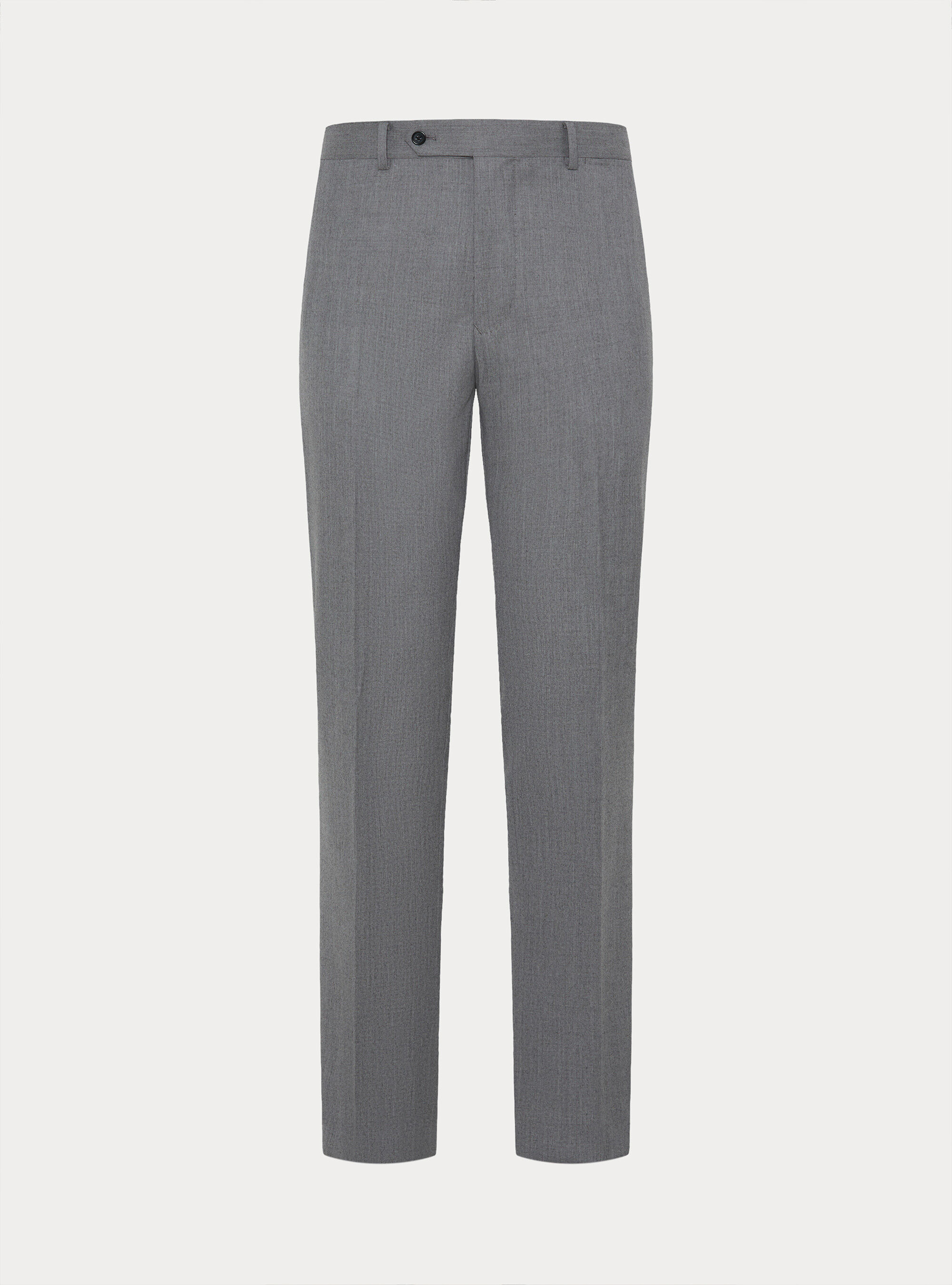 Pantaloni per abito in flanella di lana, GRIGIO MELANGE 0151C