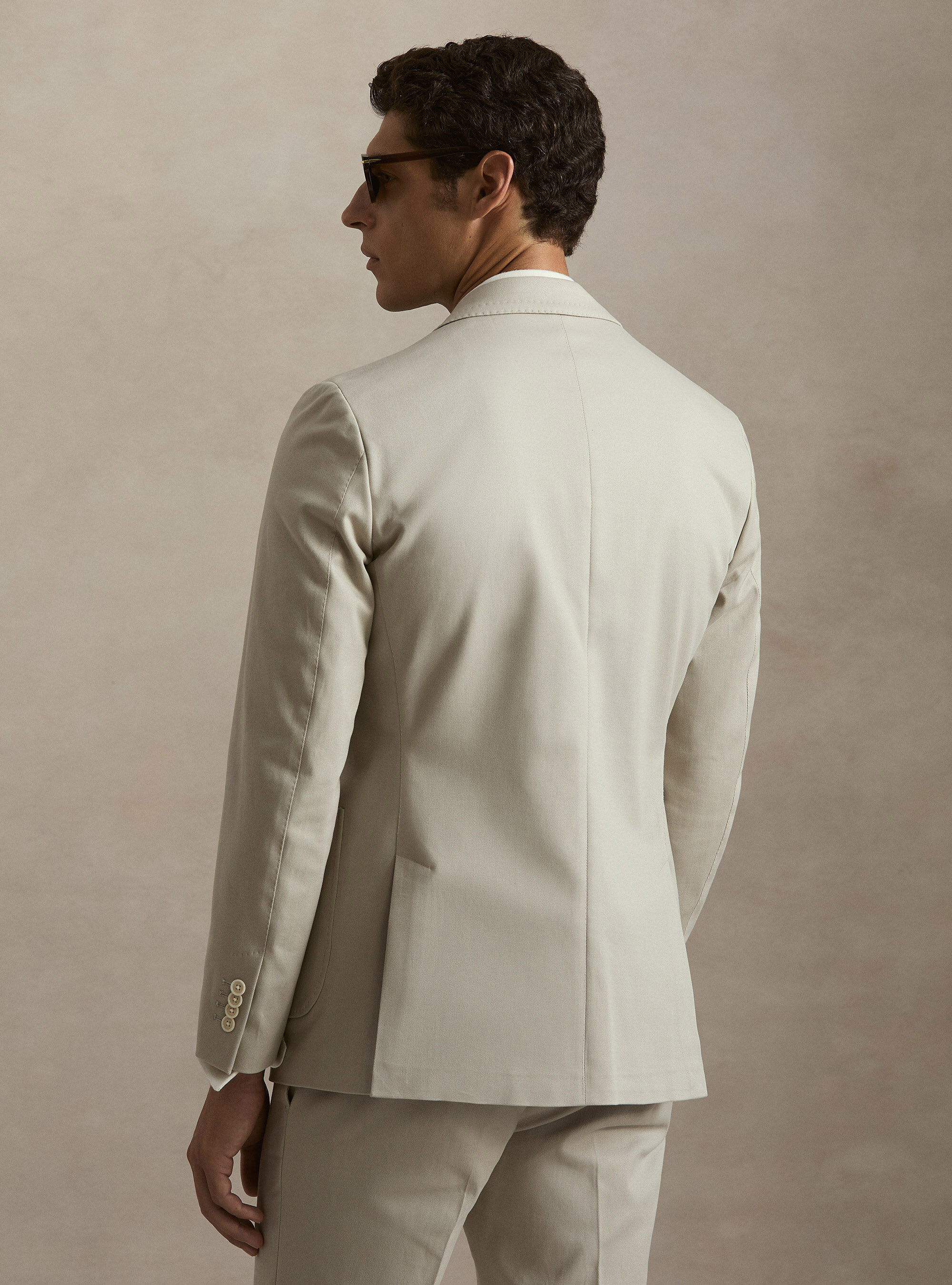 Brushed cotton blazer, ECRU