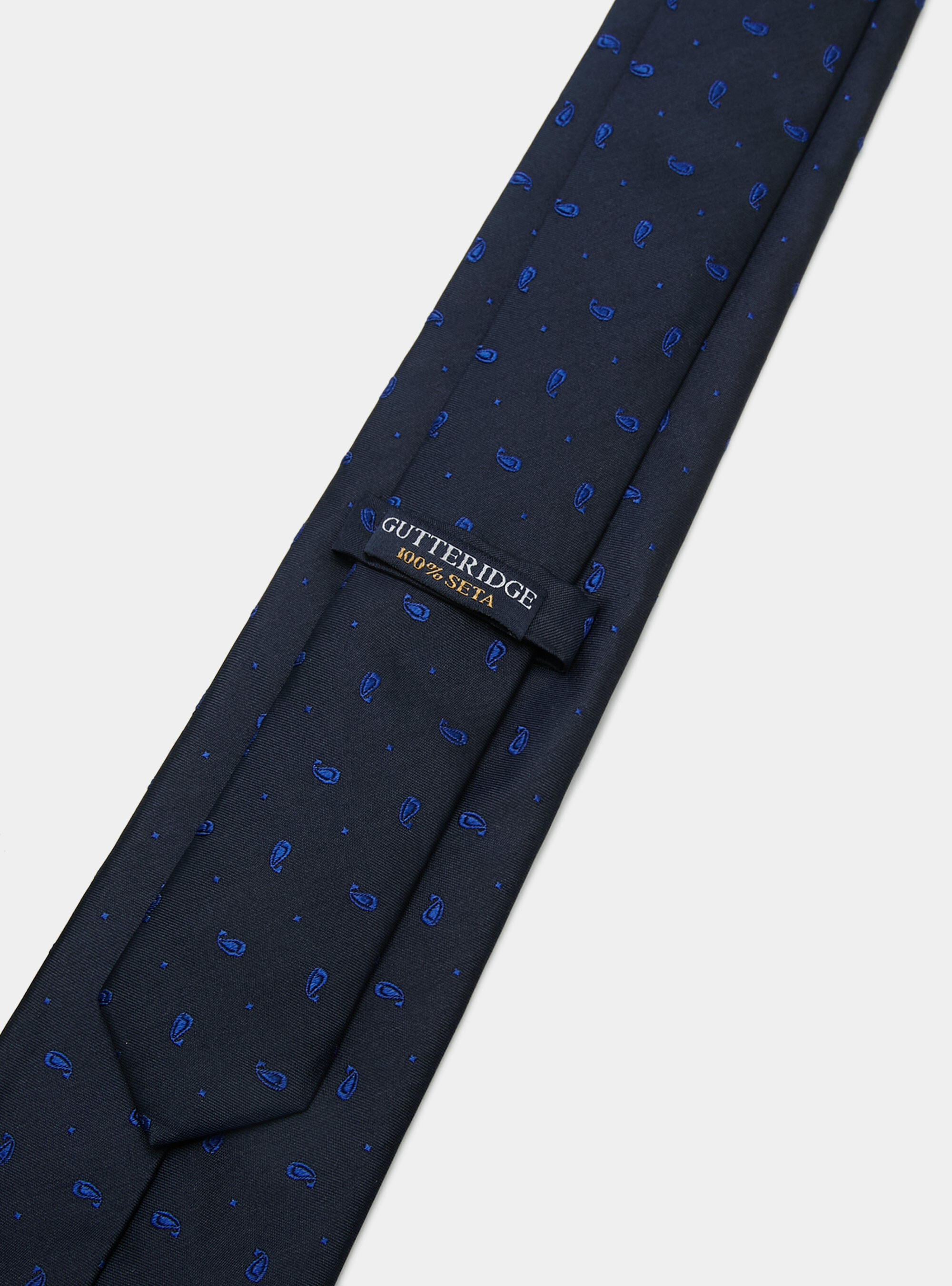 Cravatta in seta jacquard motivo paisley, NAVY/BLU B99