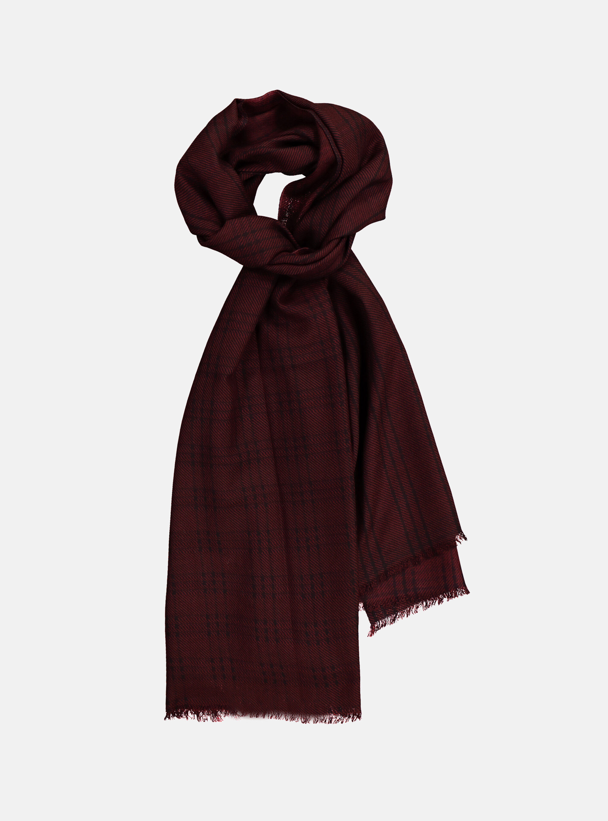 Sciarpa bordeaux in merino extrafine e cashmere | Frida Madè luxury