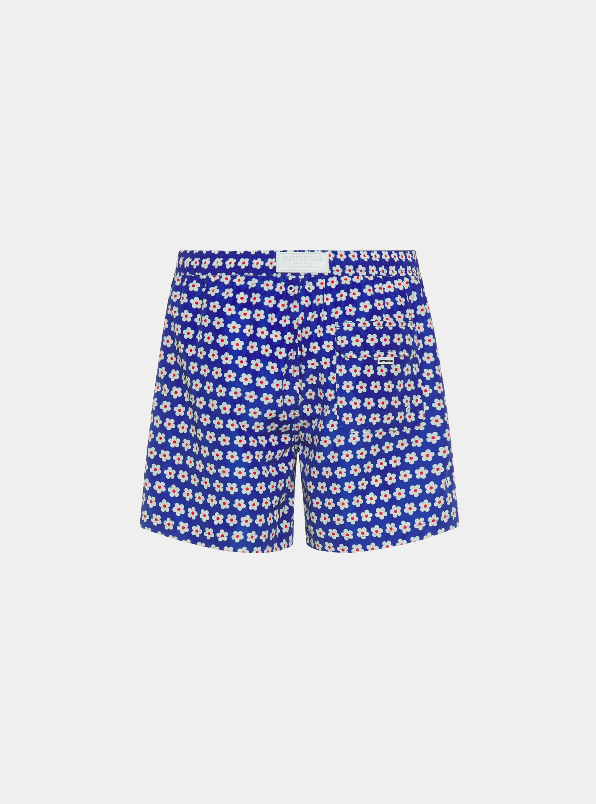 Badeanzug mit G&auml;nsebl&uuml;mchen, BLUE 0241C