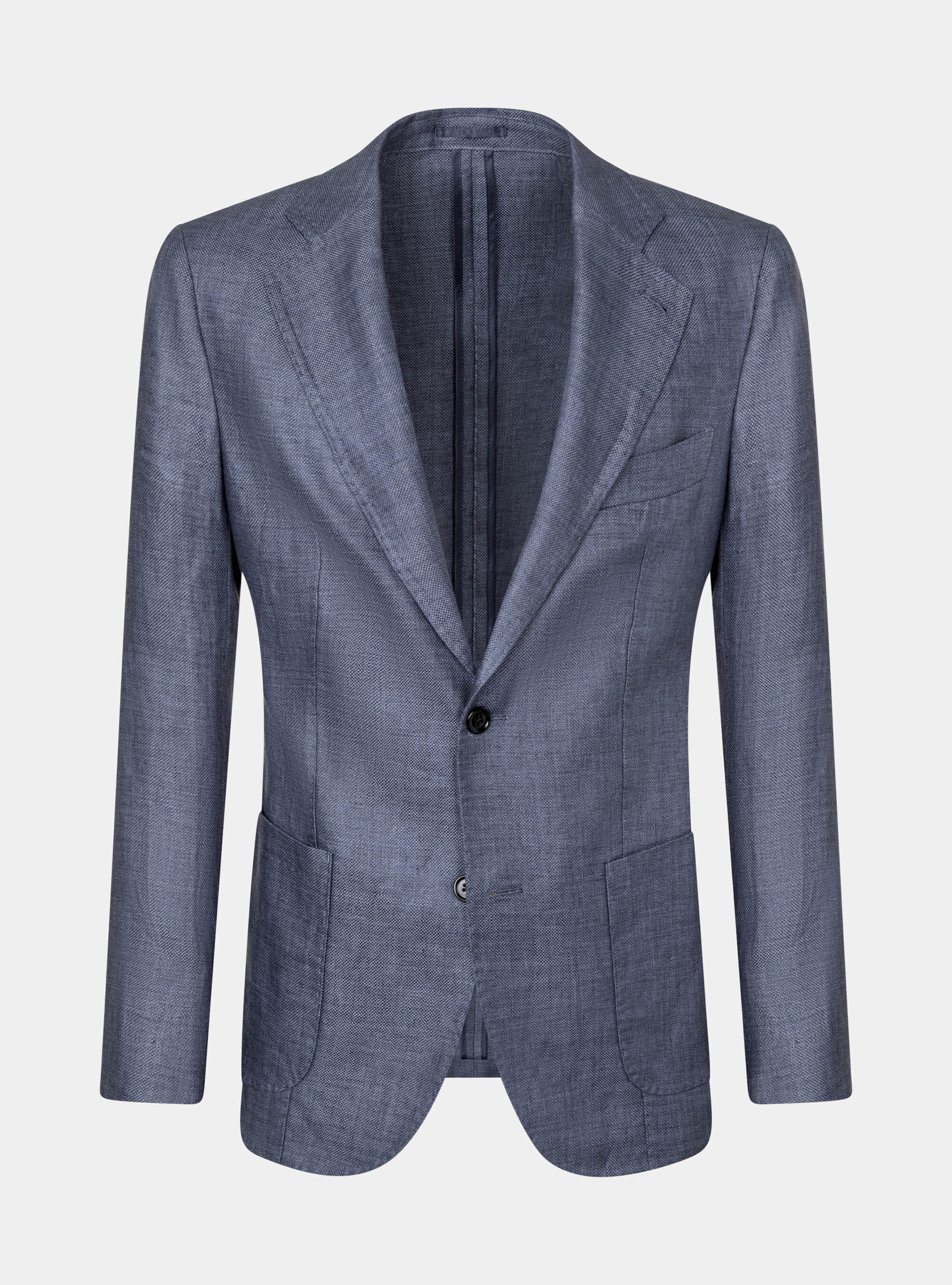 Giacca in puro lino hopsack, BLU