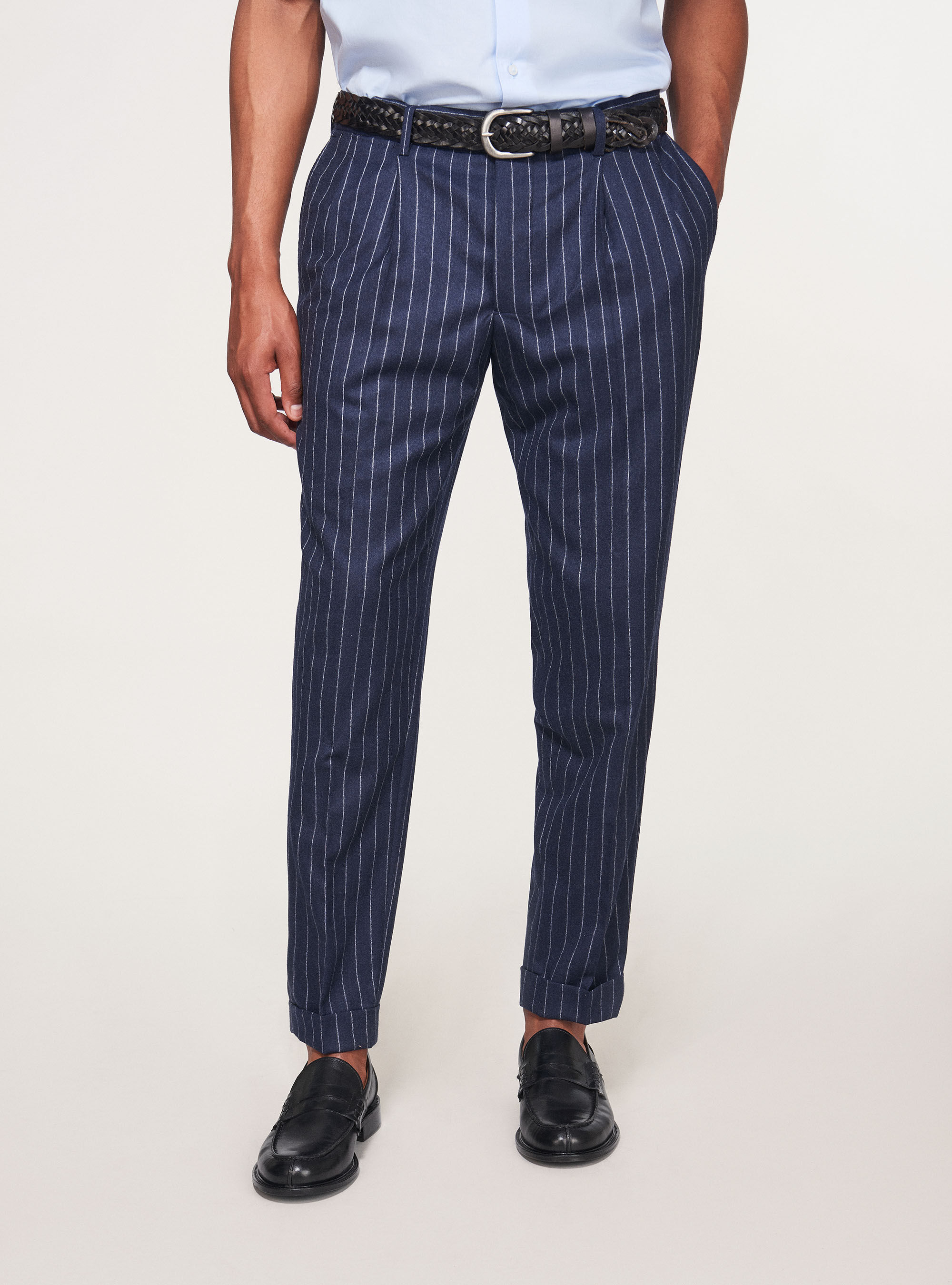 Pantaloni gessati uomo outlet