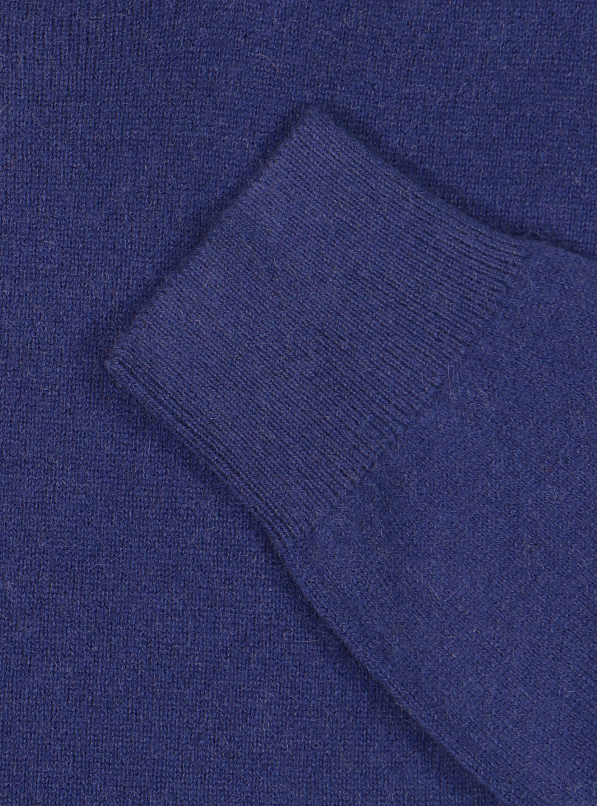 100% cashmere round neck sweater, BLUE