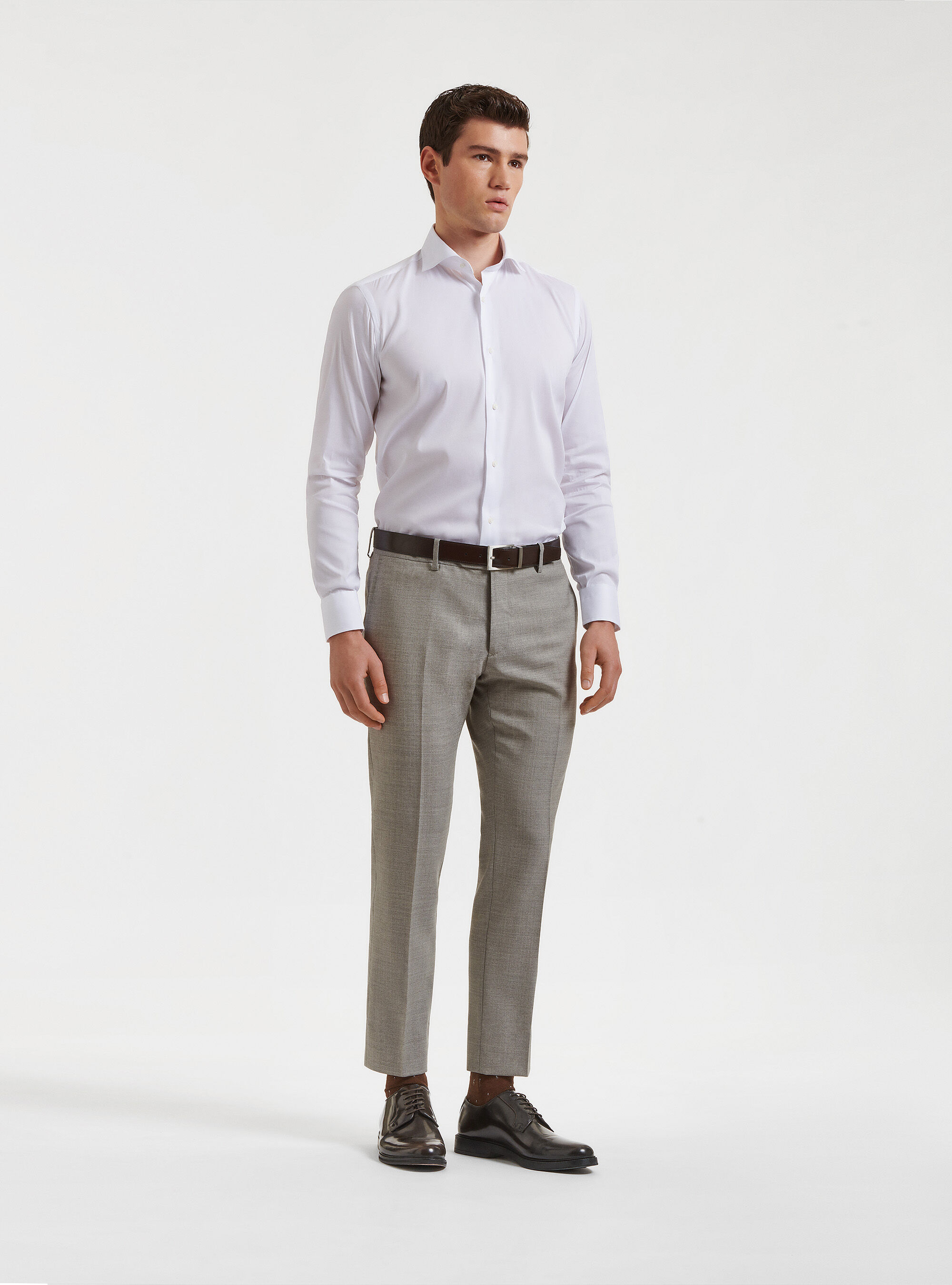 Camicia collo semi francese in popeline stretch Gutteridge
