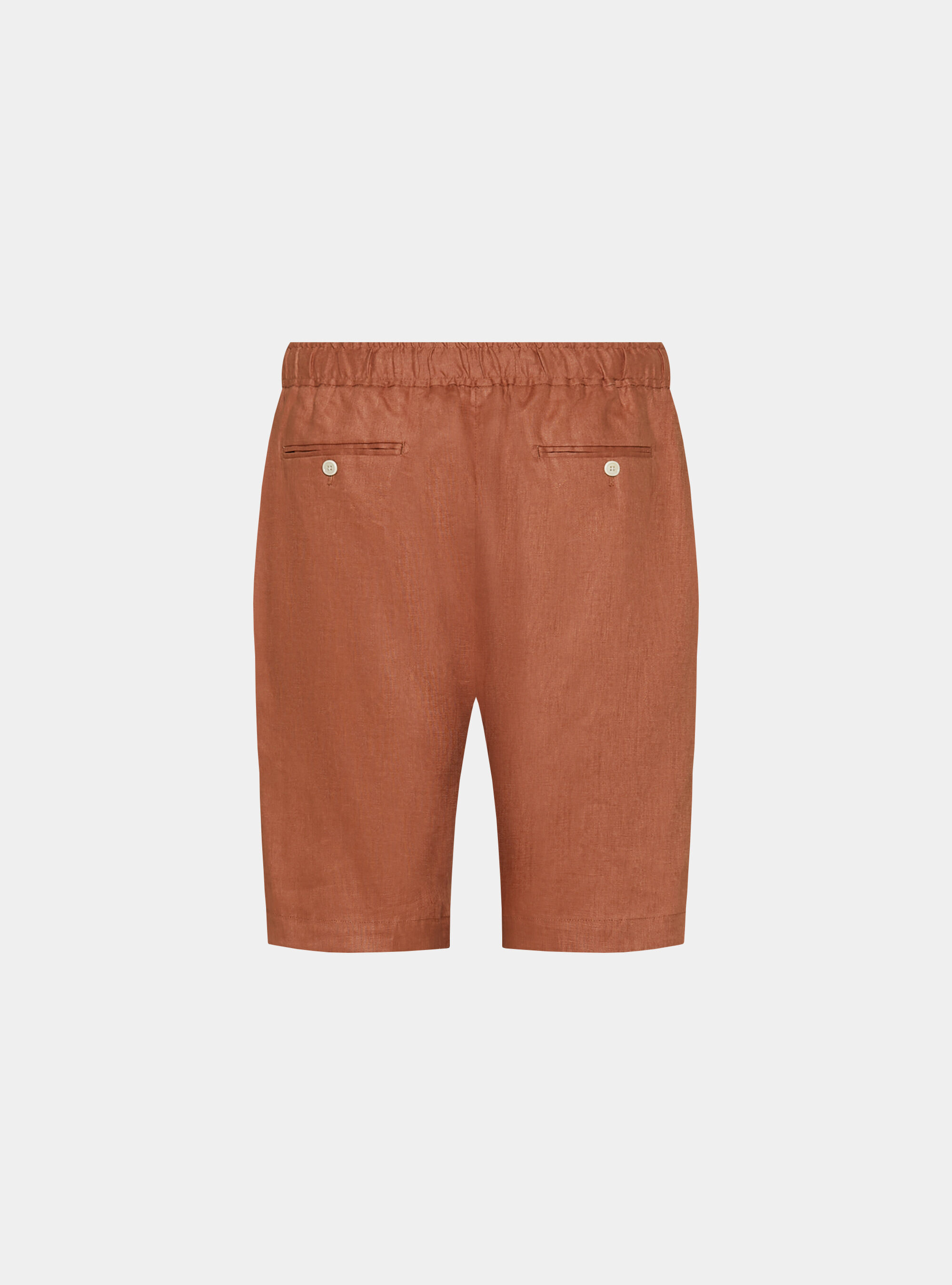 Bermudas de lino puro con banda el&aacute;stica, ROSA SALMONE 0468C