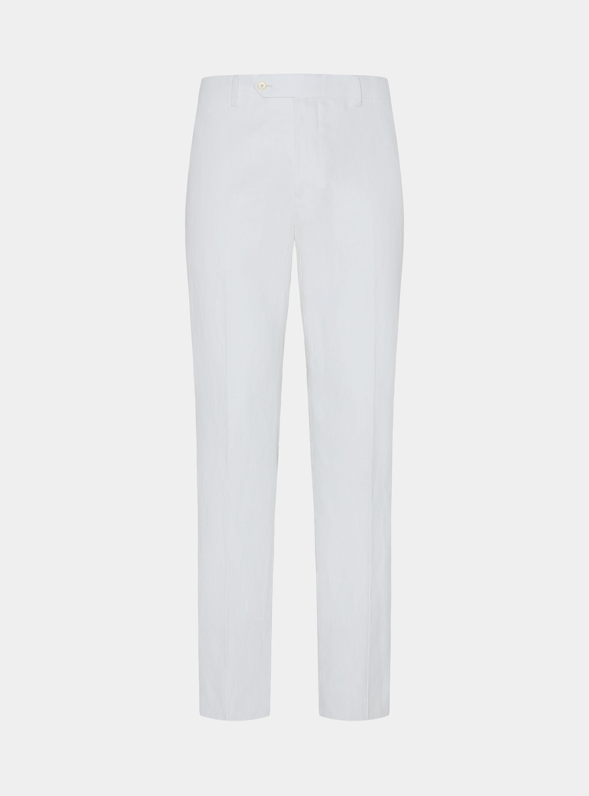 Pure linen suit trousers, WHITE