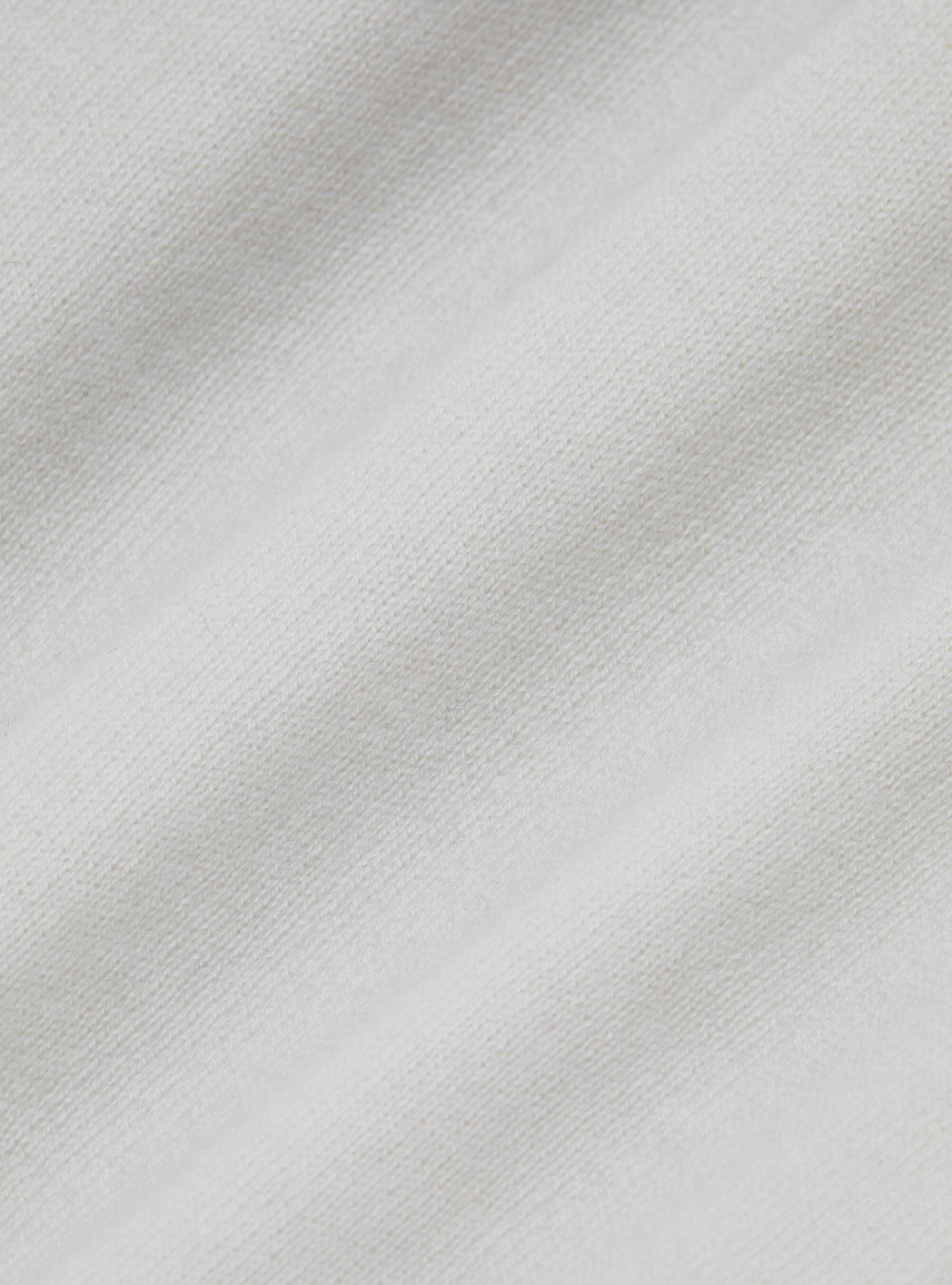 Silk and cashmere cotton turtleneck, WHITE