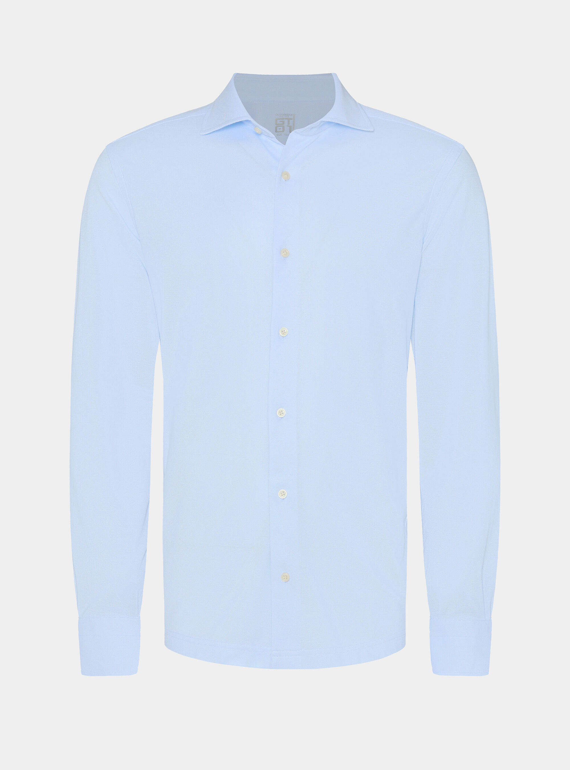 Camicia a polo GT01 in misto cotone piquet, AZZURRO