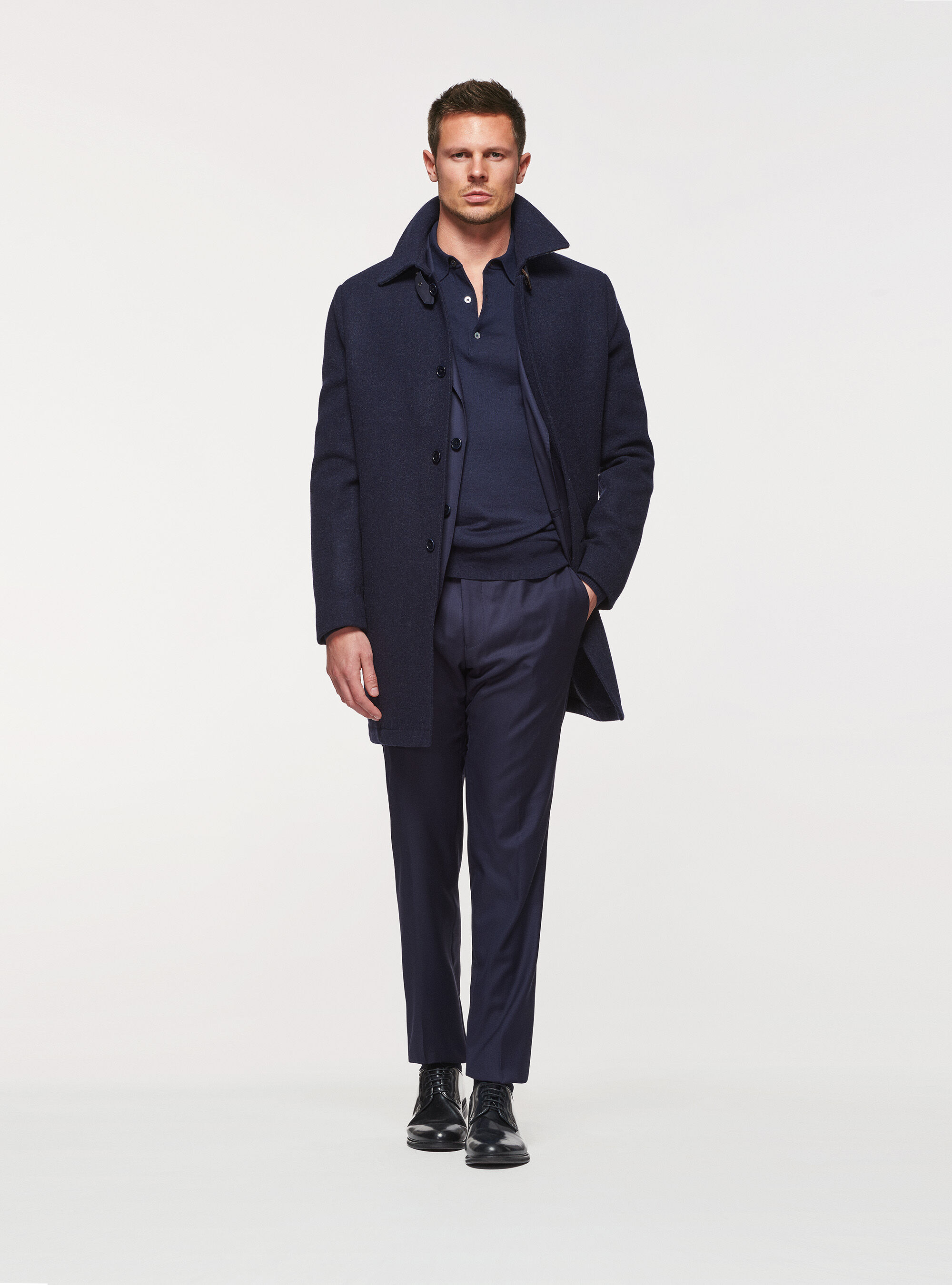 Pure navy coat sale