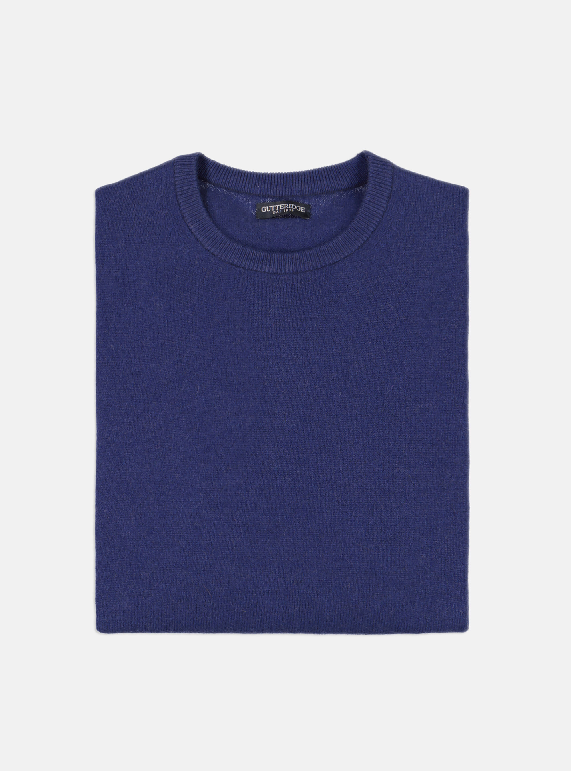 100% cashmere round neck sweater, BLUE