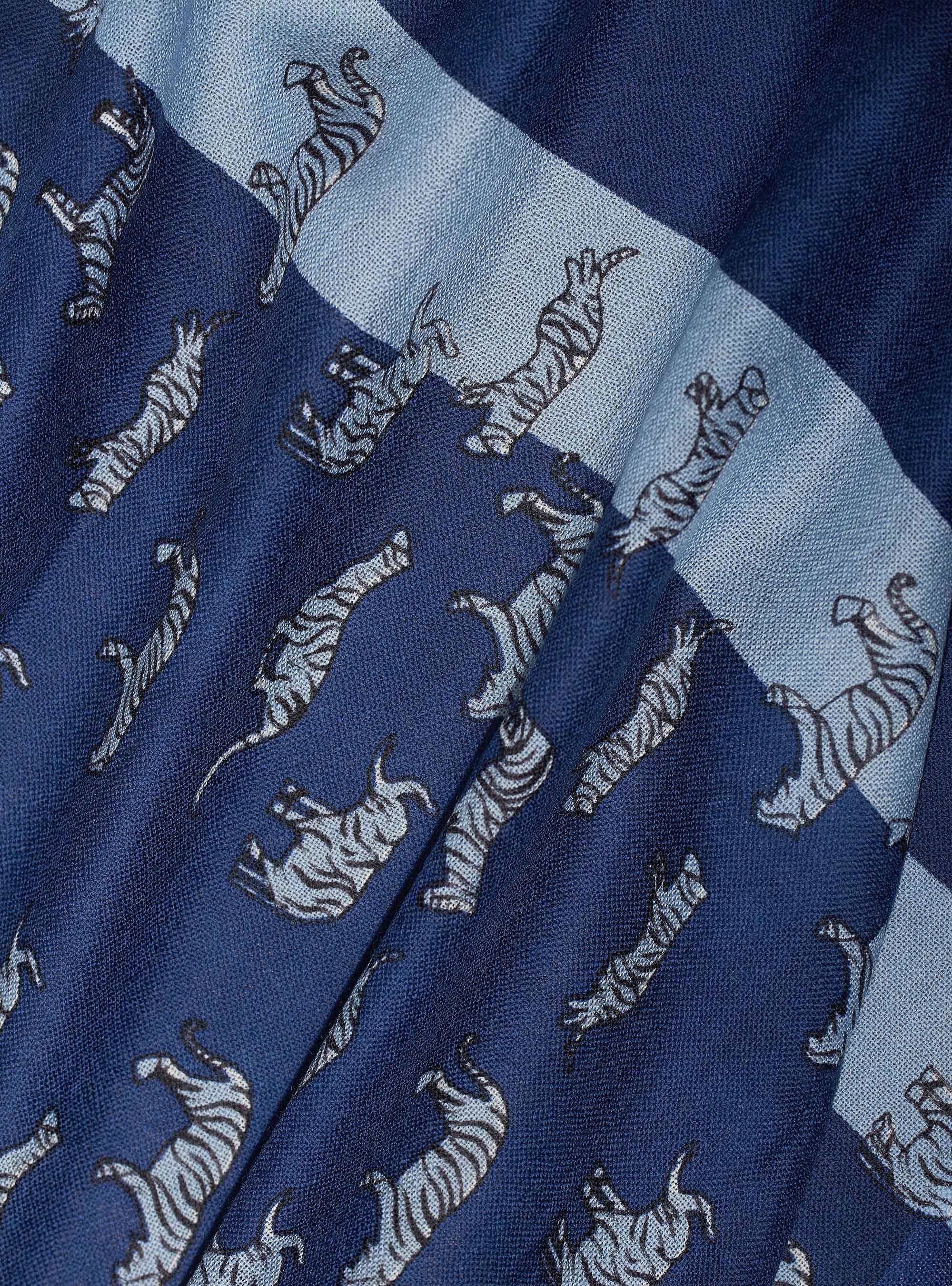 Sciarpa 100% lana a fantasia, BLU NAVY