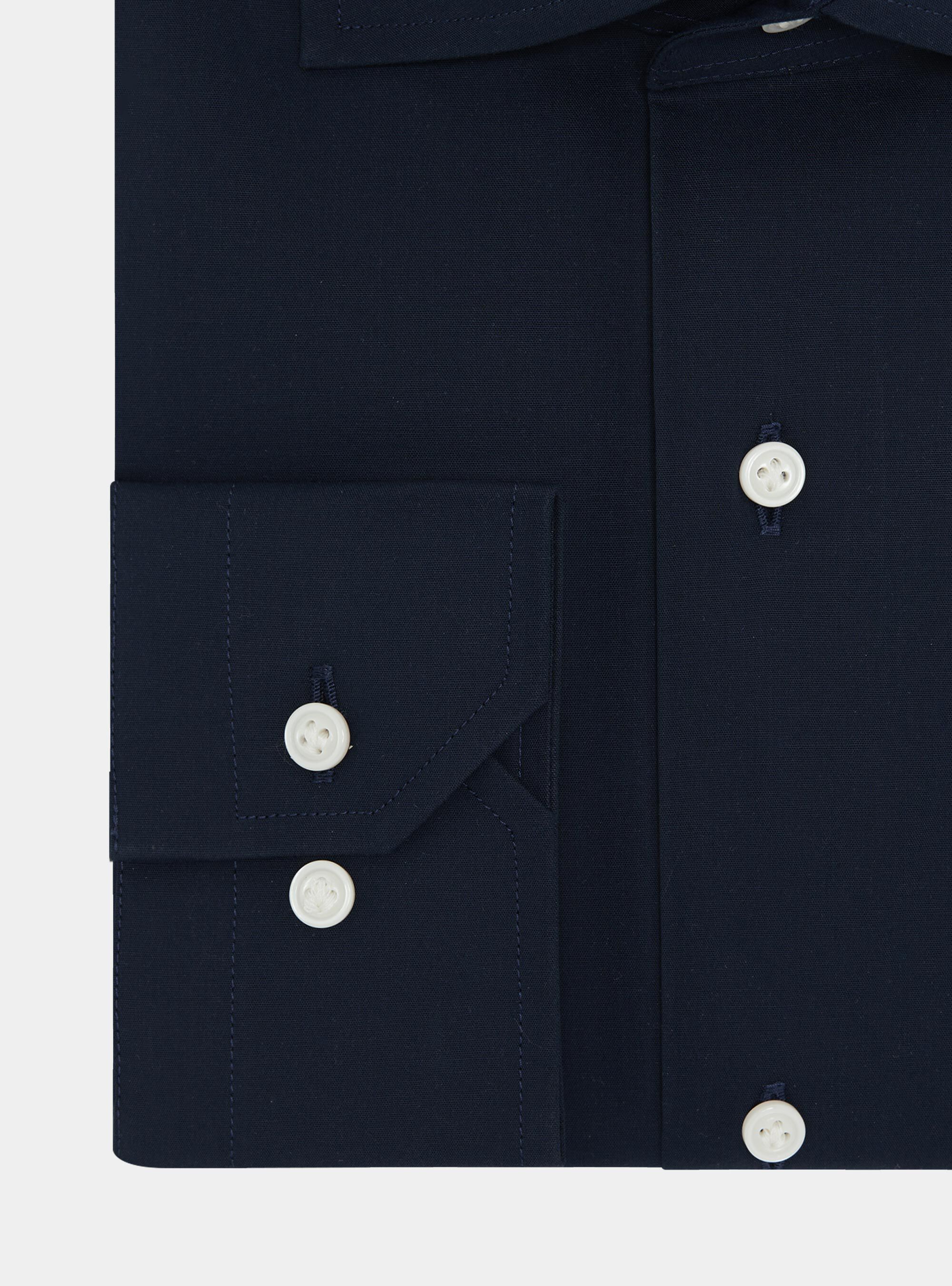 Camicia in popeline stretch, BLU NAVY