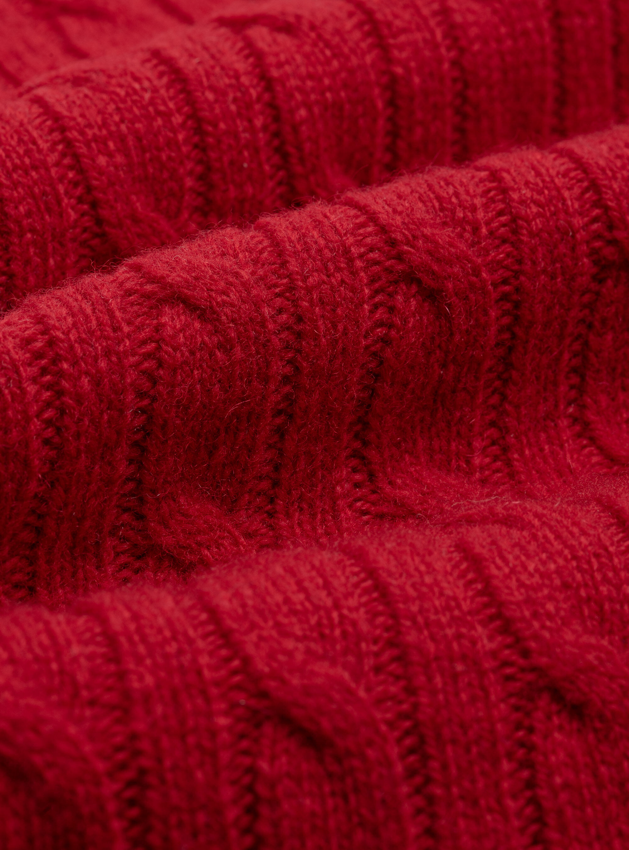 Braided lambswool sweater, RED