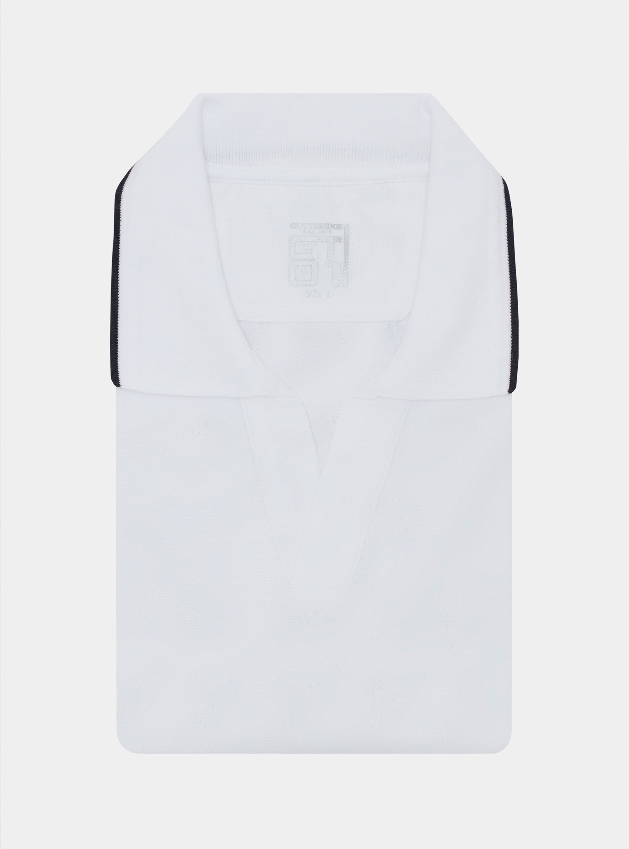 Polo GT01 senza bottoni in piquet stretch, BIANCO
