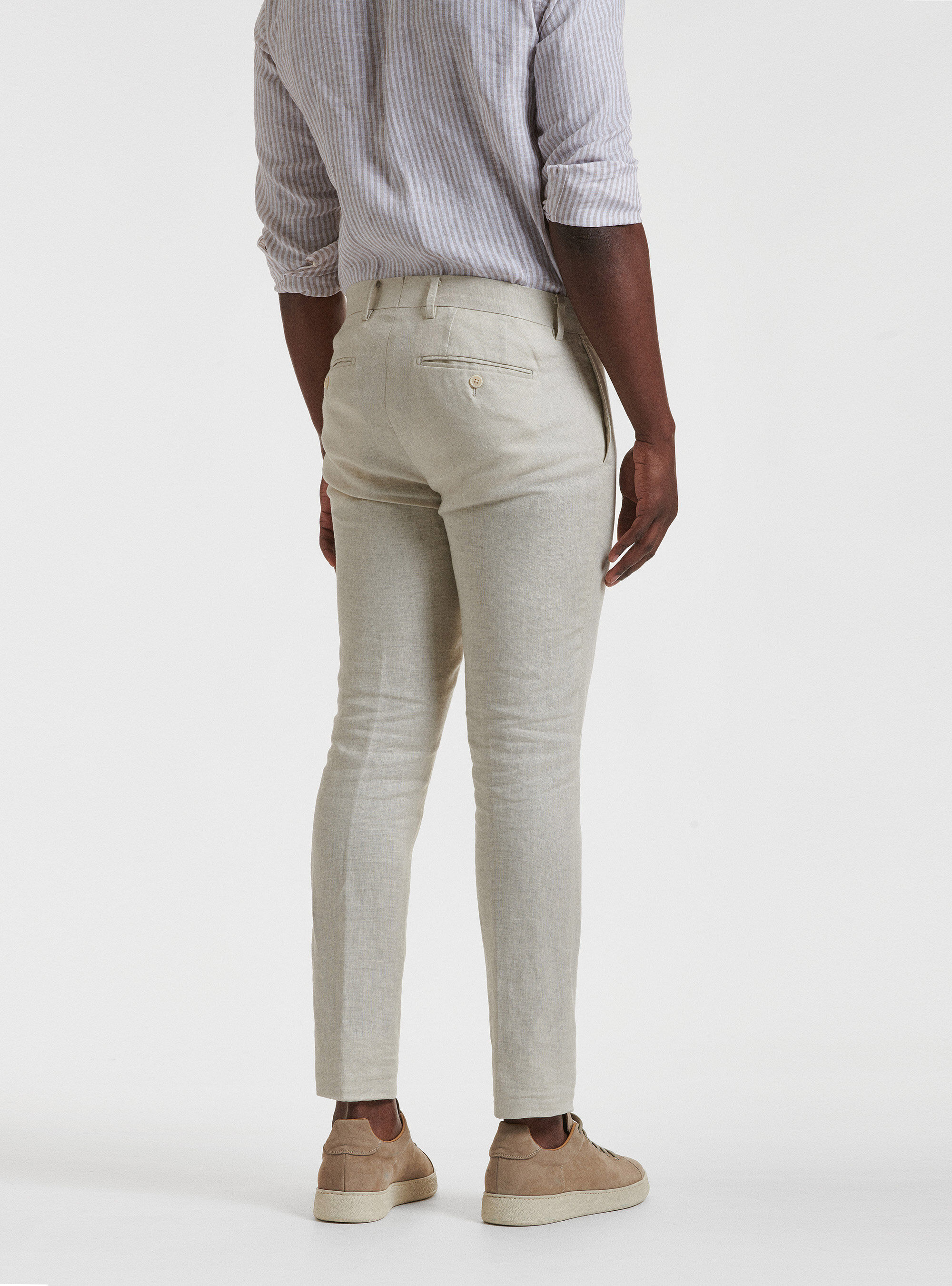 Kleidungshose aus reinem Leinen, ECRU 0560C