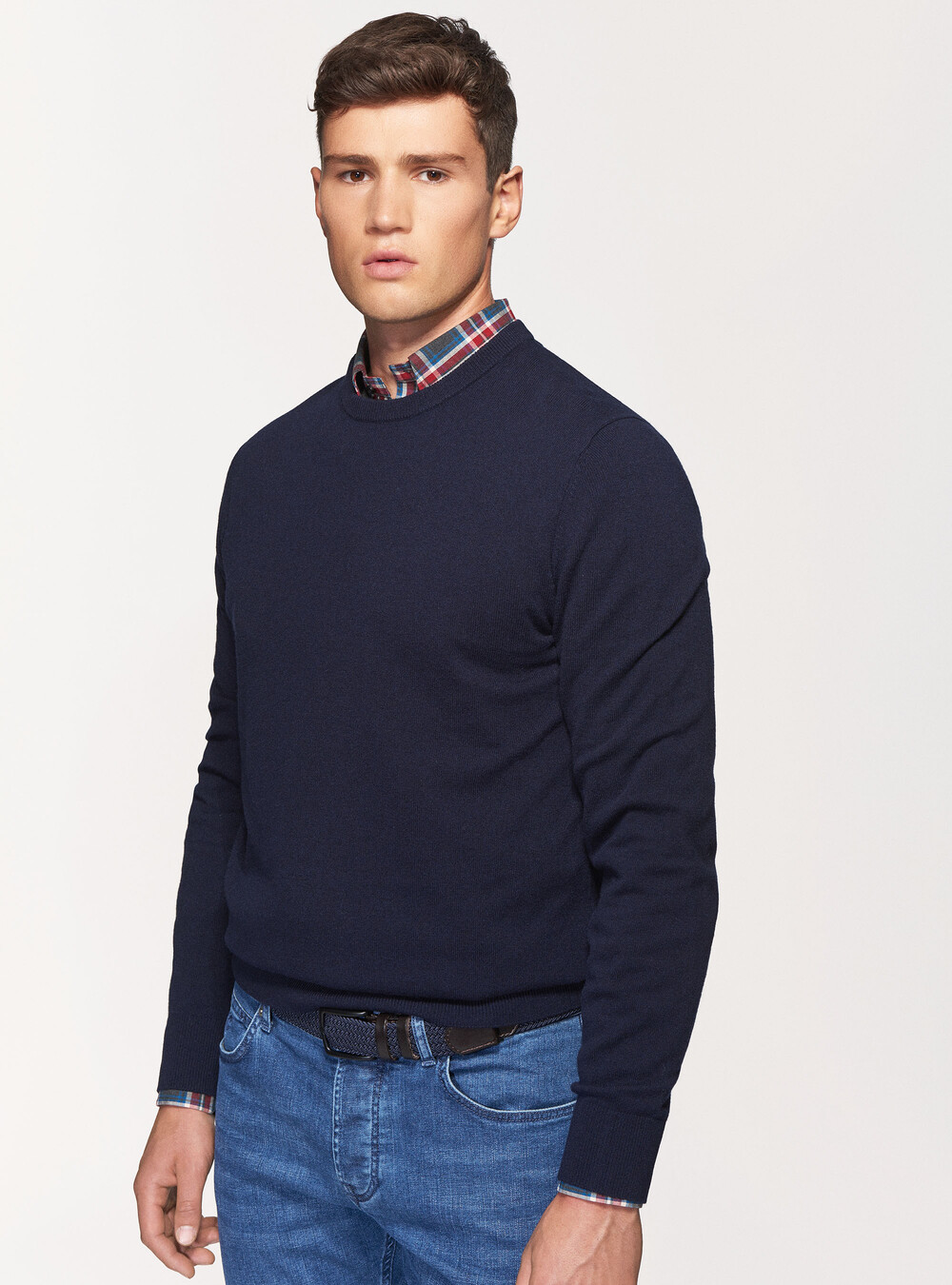 Lambswool and cashmere crew-neck sweater | GutteridgeEU | Men's Sweaters