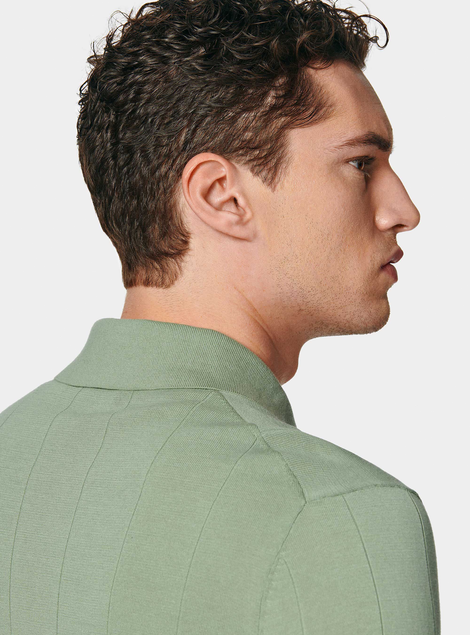 Polo in maglia manica lunga, SALVIA 0602C