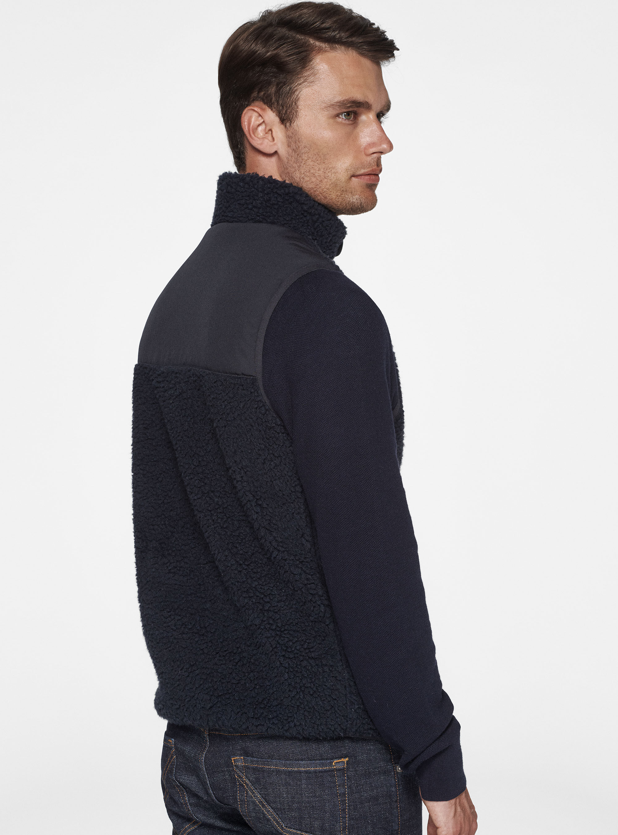 Sherpa sleeveless, NAVY BLUE