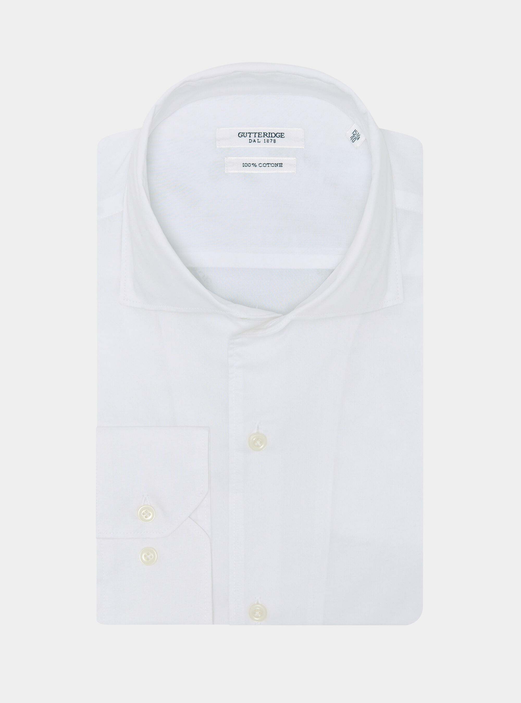 Cotton shirt with placket, WHITE