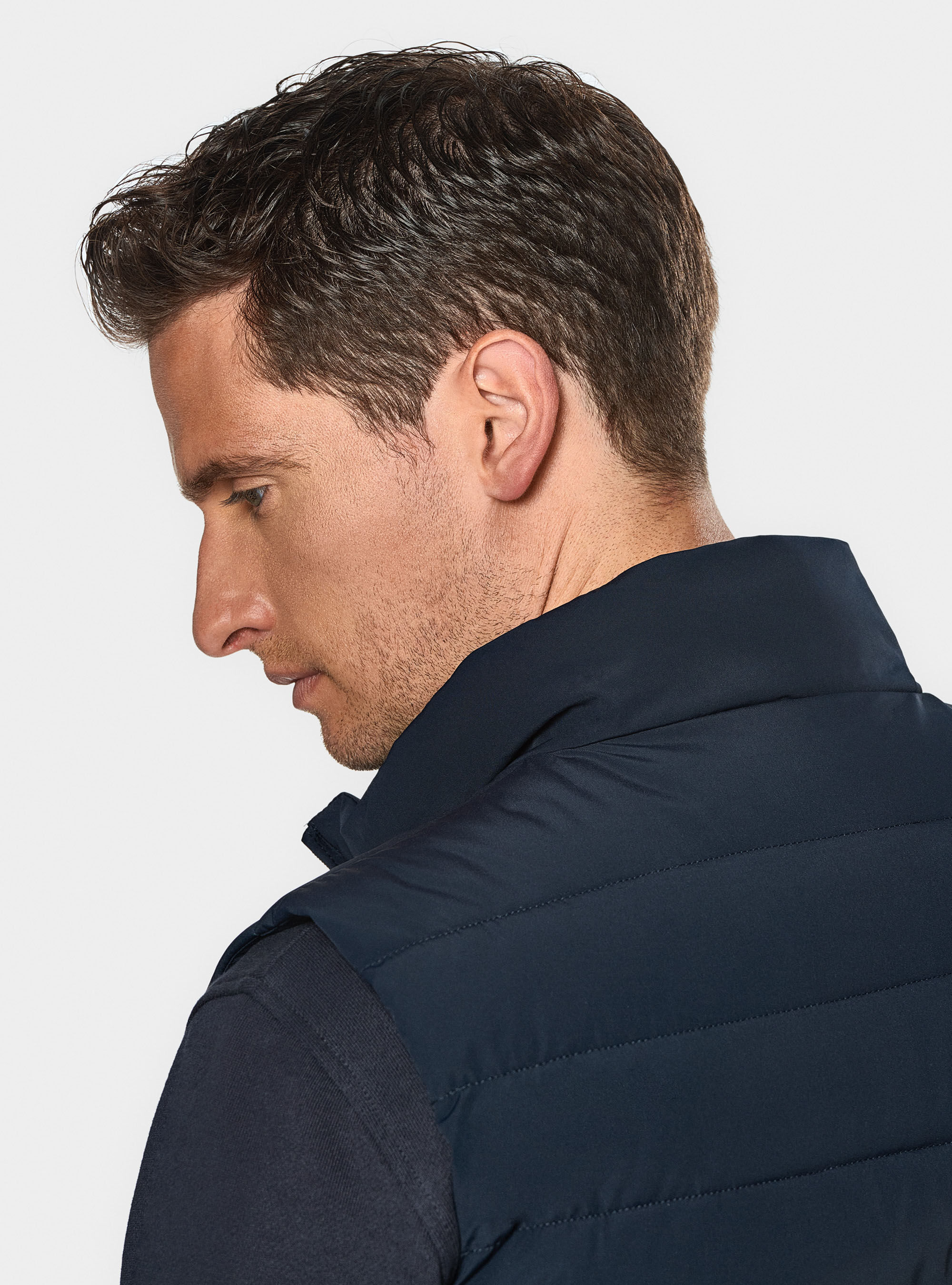 Quilted sleeveless, NAVY BLUE