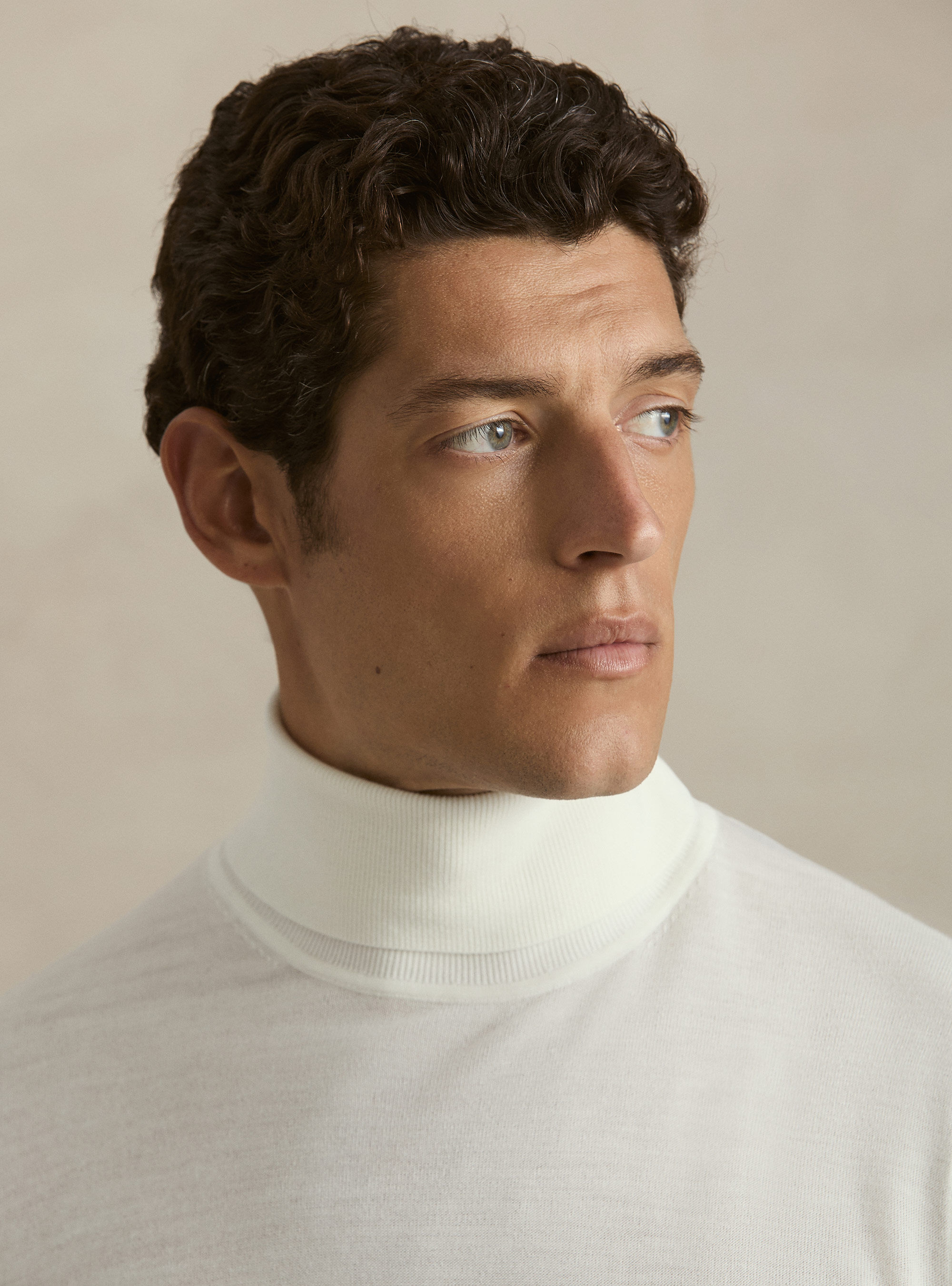 Dolcevita in pura lana merino extrafine, BIANCO