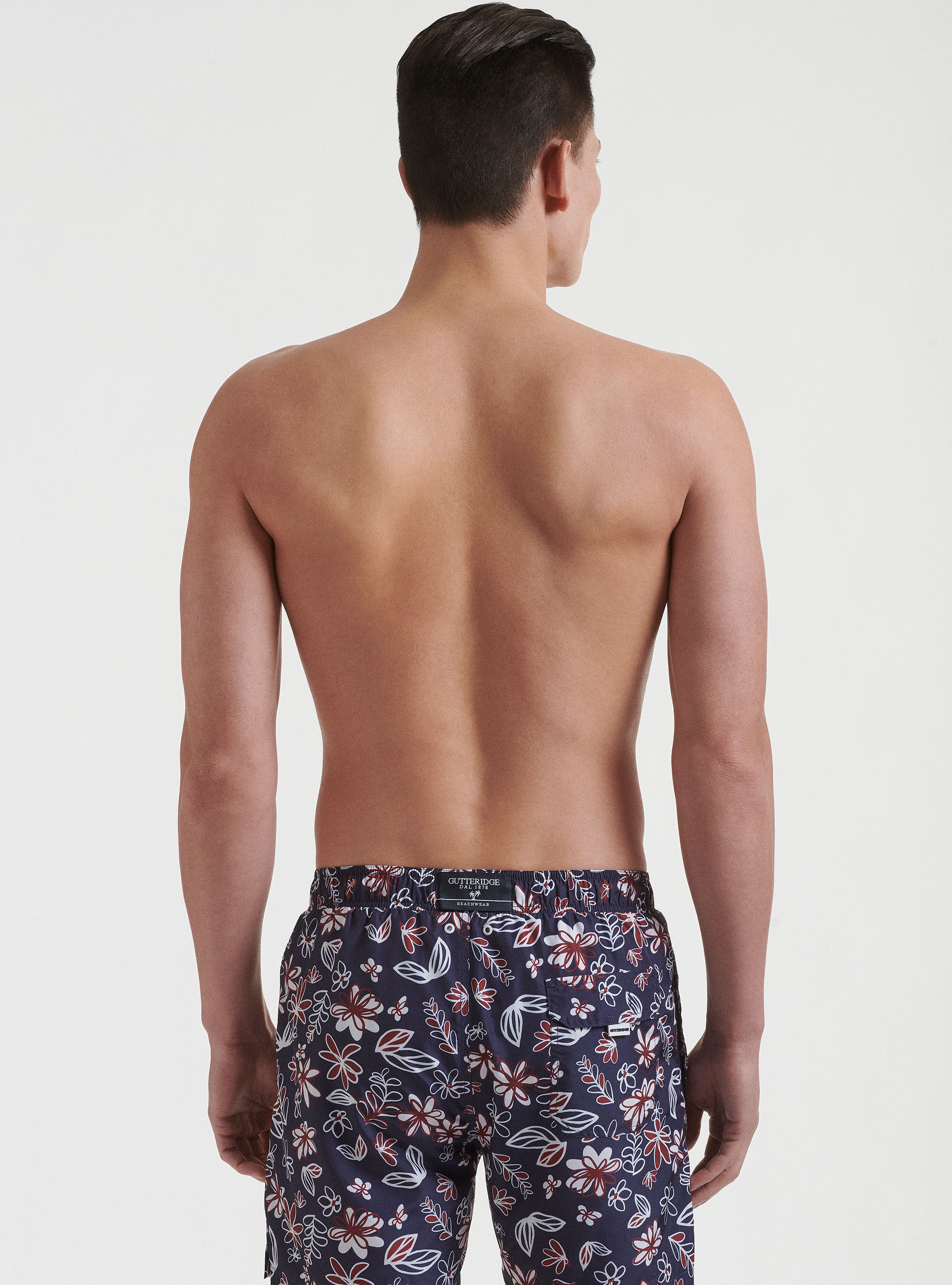 Costume da bagno stampa floreale, BLU NAVY
