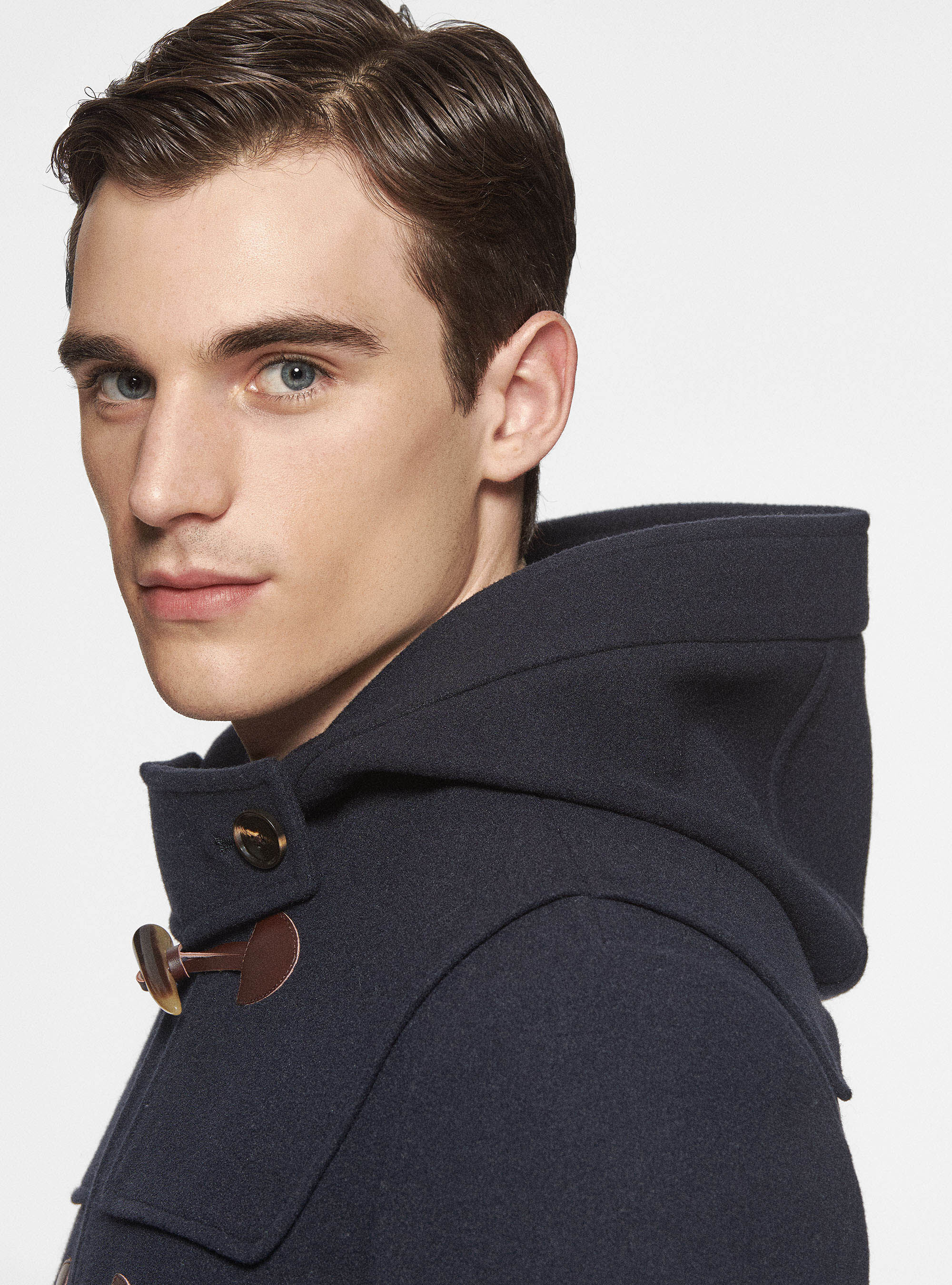 Hooded cloth Montgomery duffle coat | Gutteridge | Men's Coats