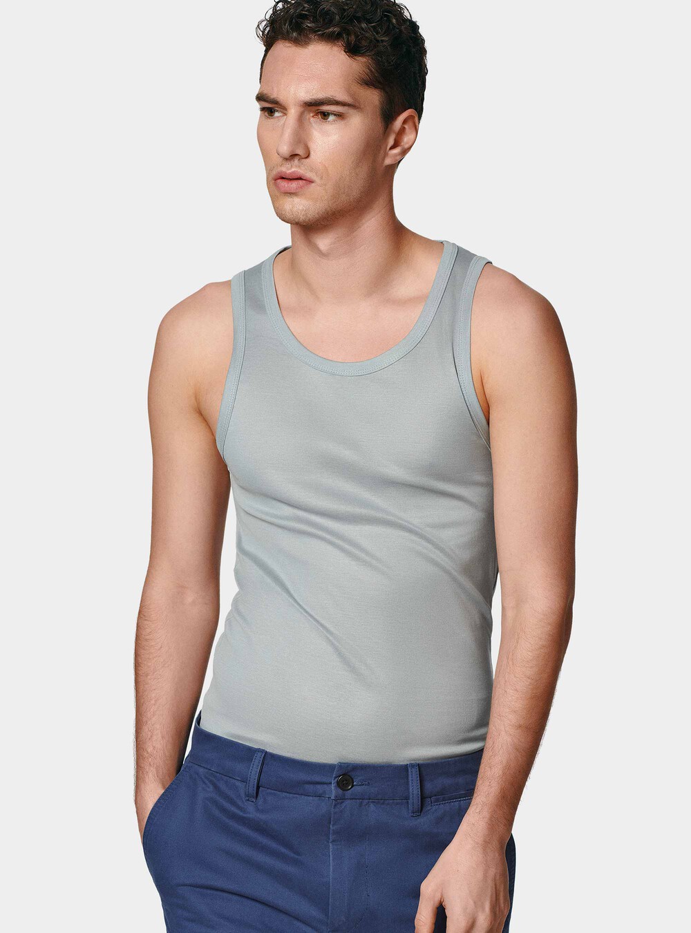 Cotton thread tank top, GREY