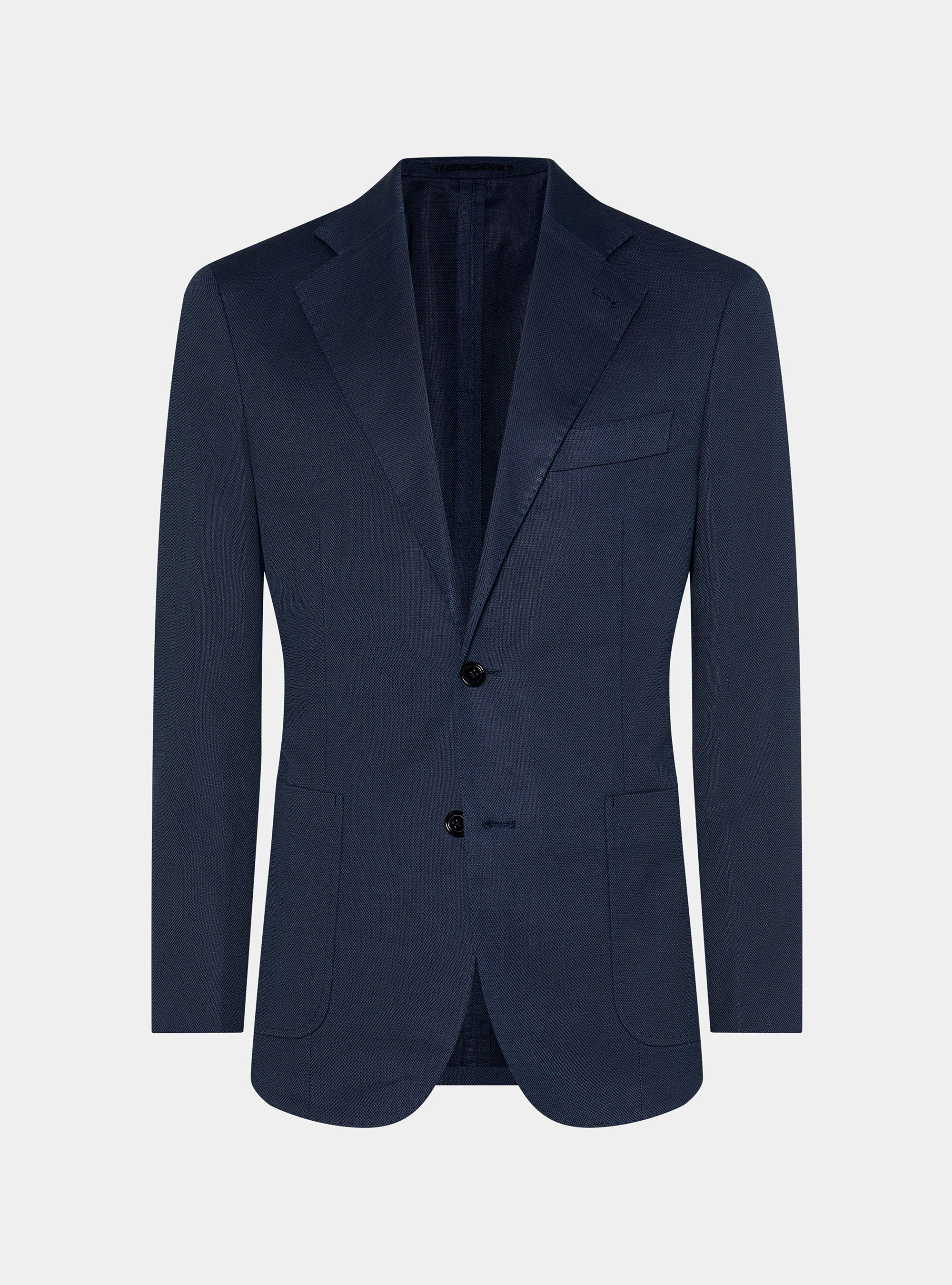 Giacca in cotone e lino, BLU NAVY