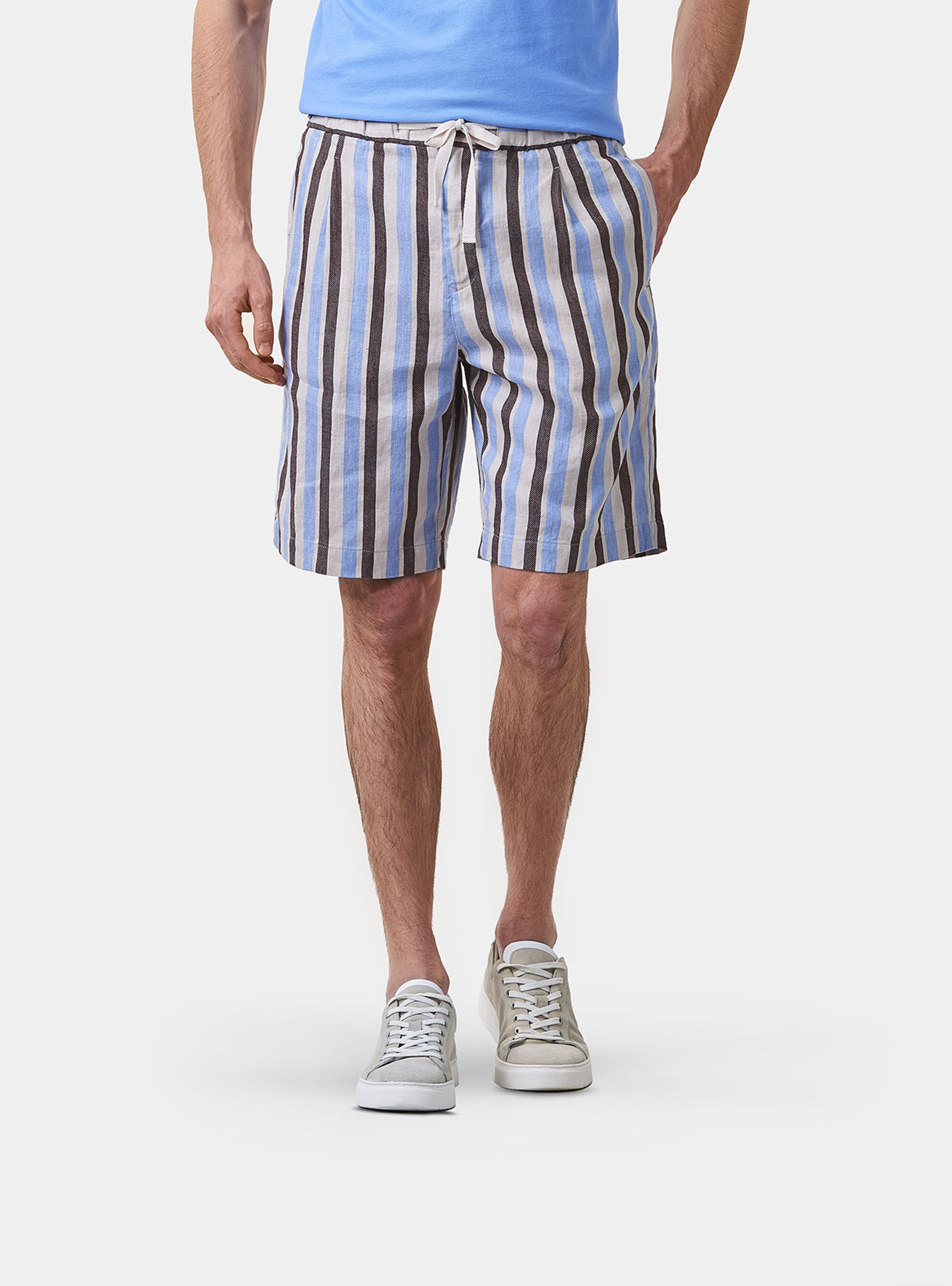 Linen striped sales shorts