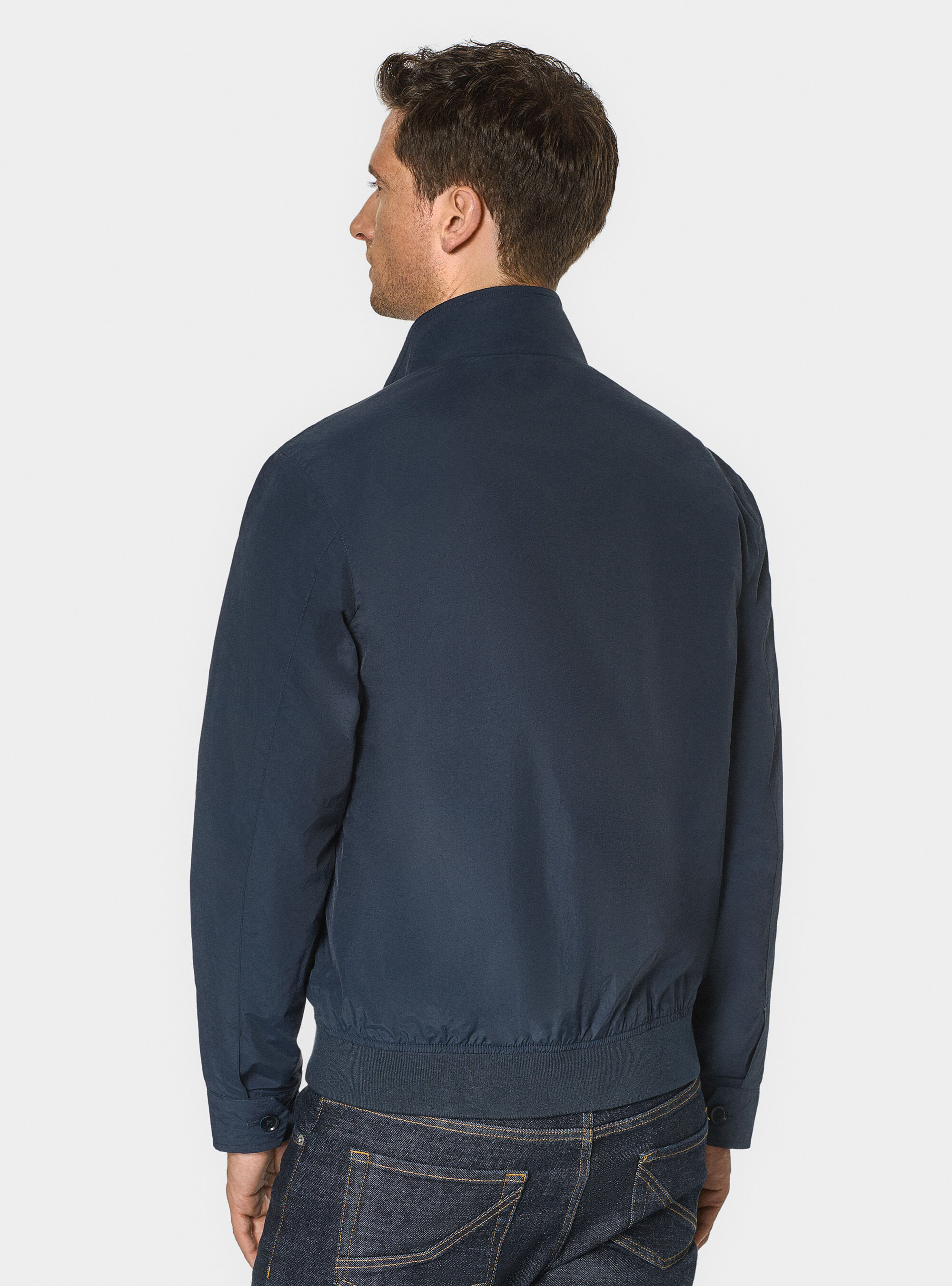 Bomber jacket in technical fabric, NAVY BLUE