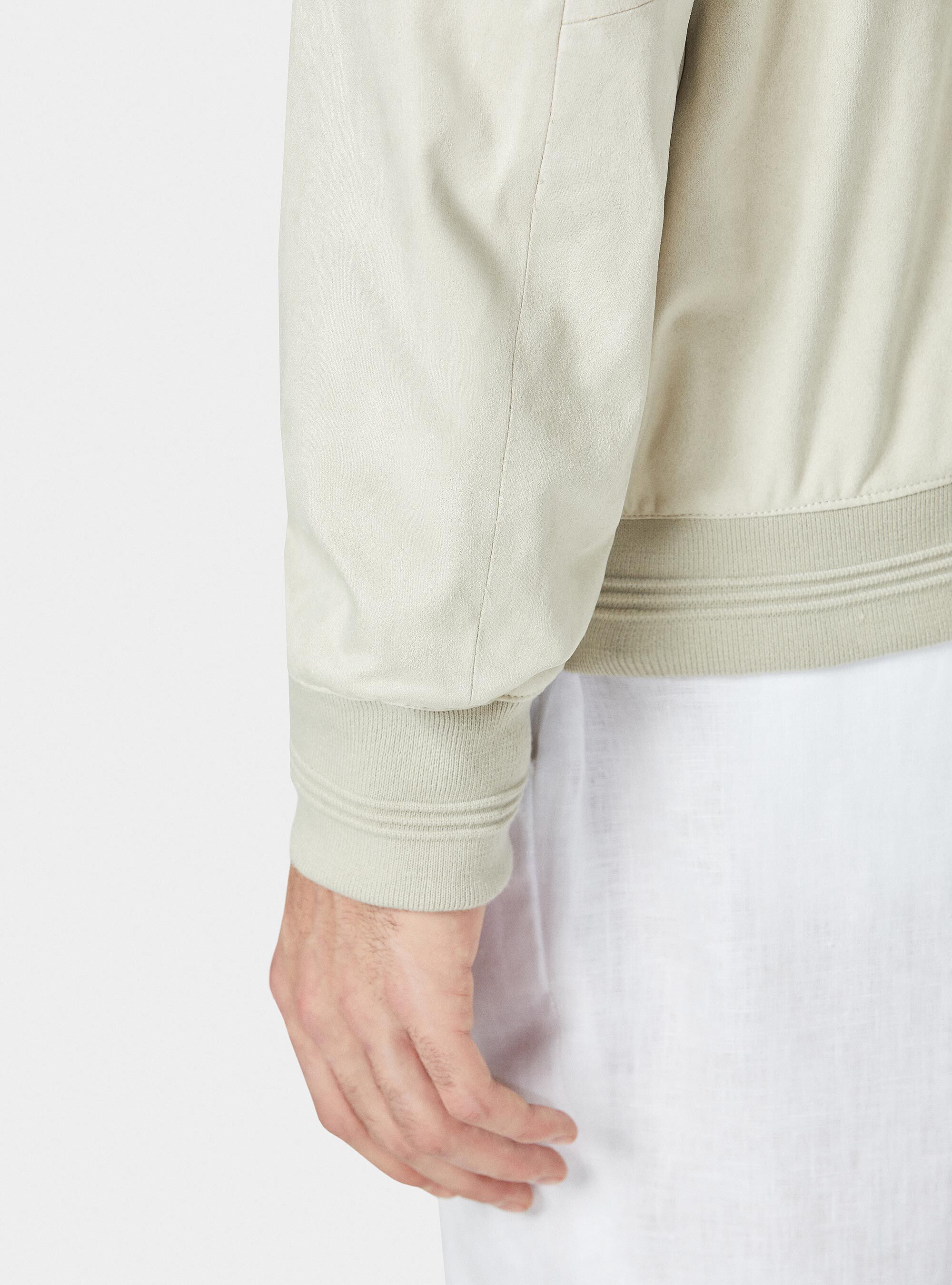 Bomber effetto scamosciato, ECRU