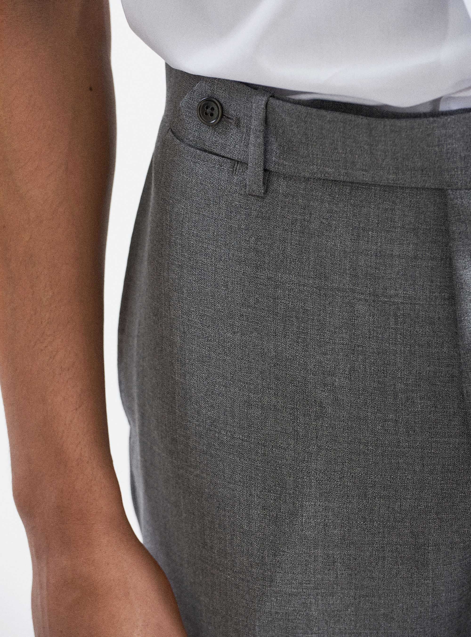 Pantaloni per abito in pura lana tessuti Vitale Barberis Canonico, GRIGIO CHIARO