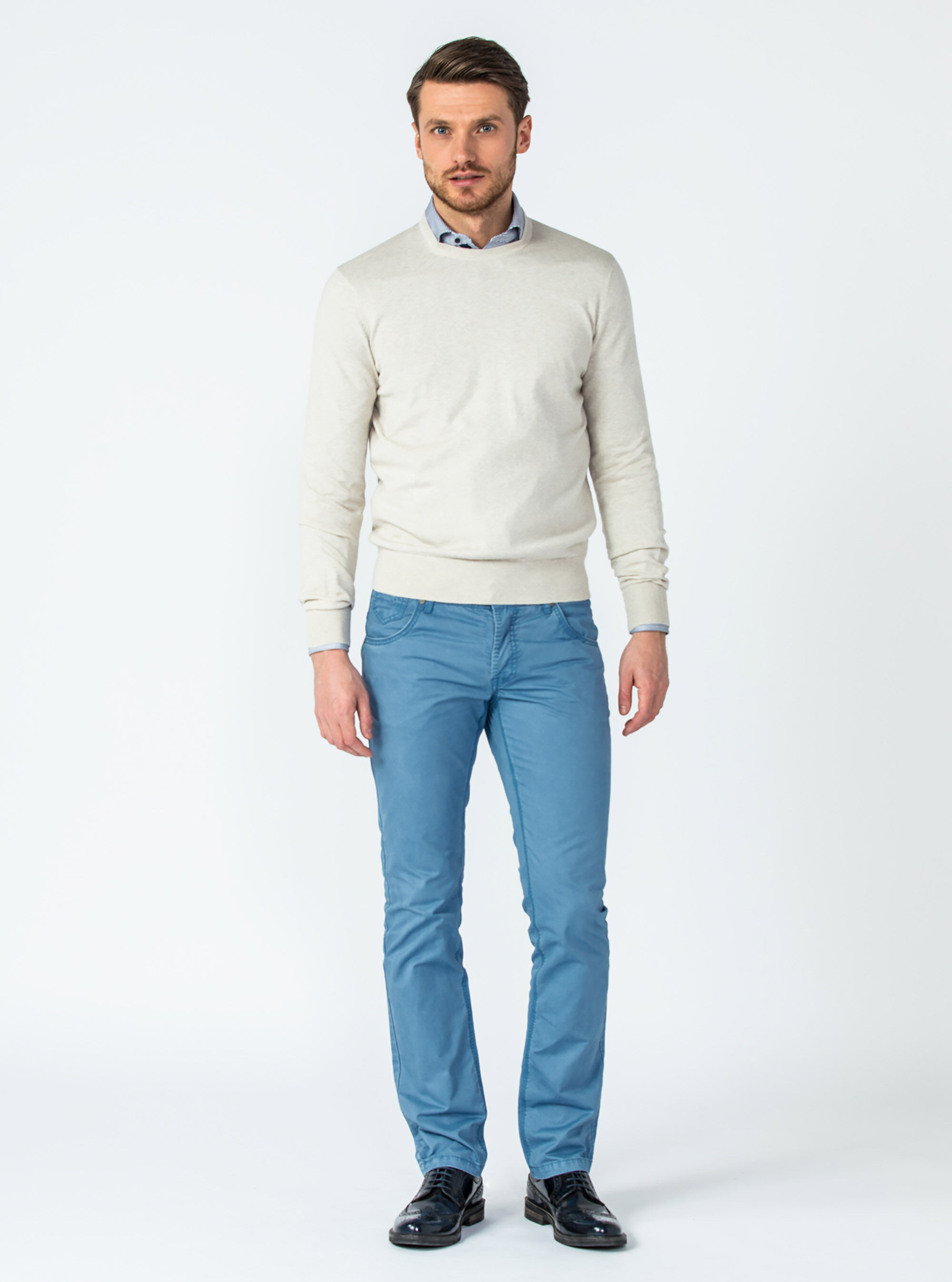 Pantaloni 5 tasche gabardina leggera