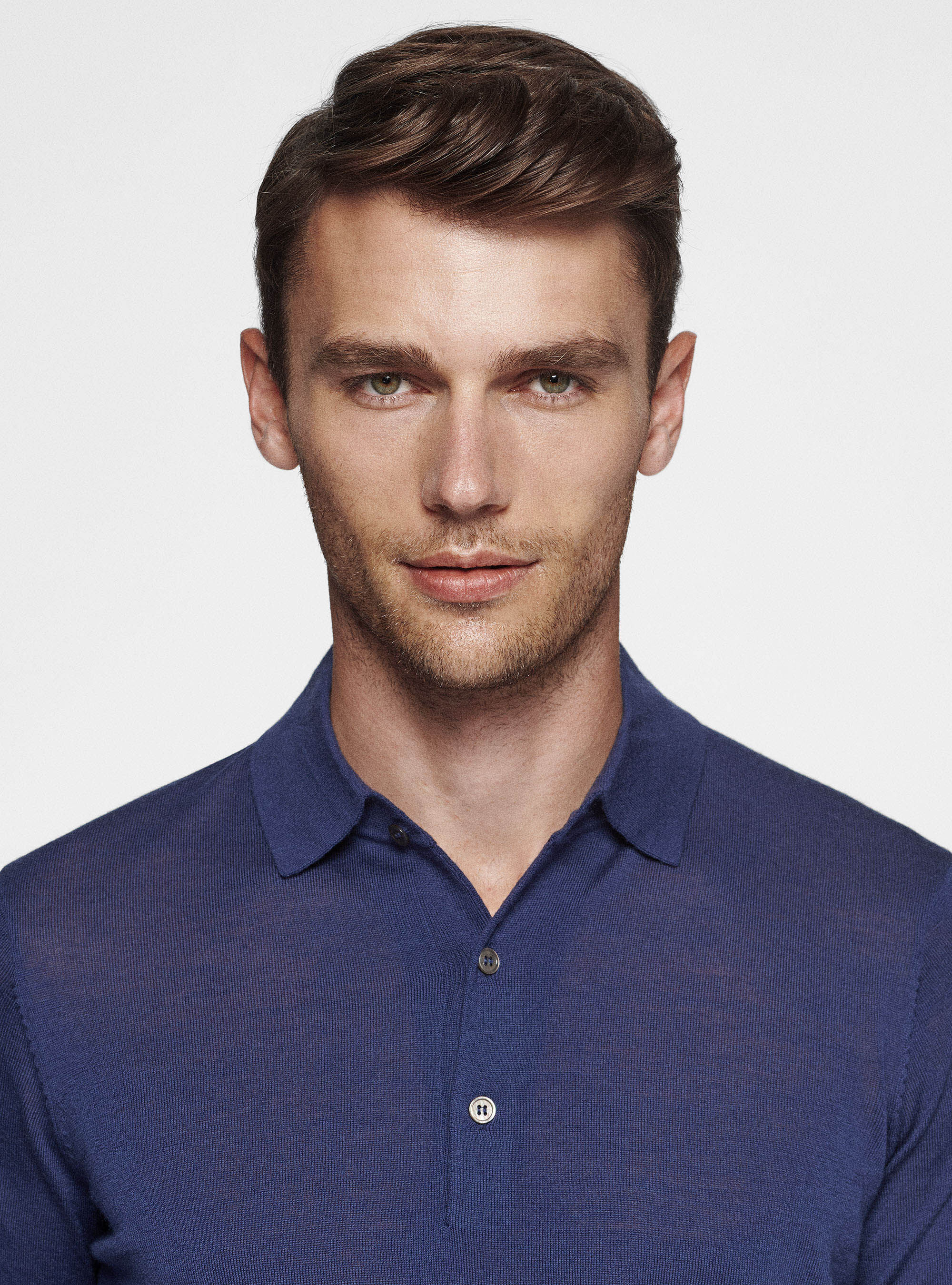 Polo en pure laine m&eacute;rinos extra-fine, ENCRE