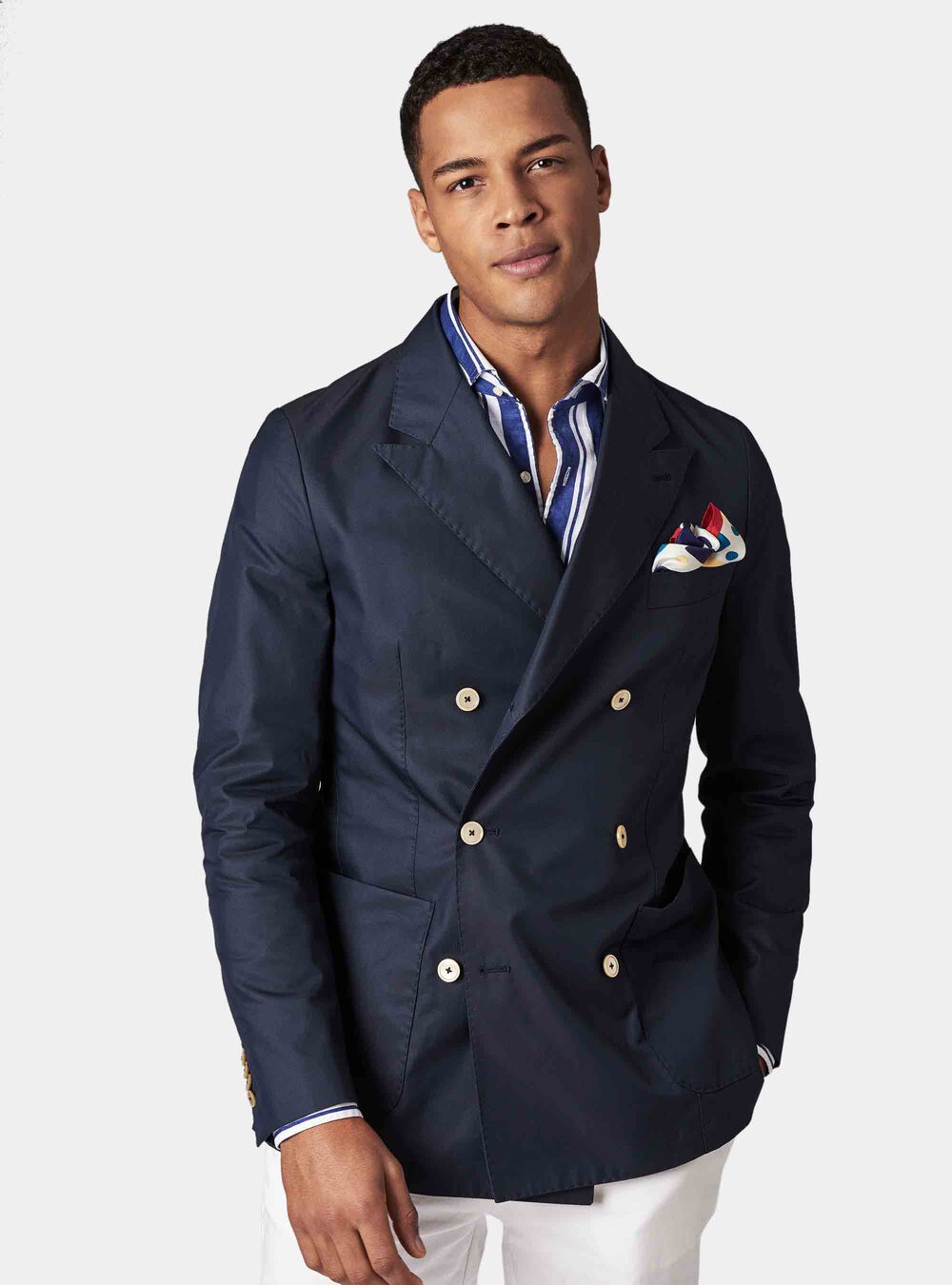 Giacca Doppiopetto In Cotone Tecnico Waterproof