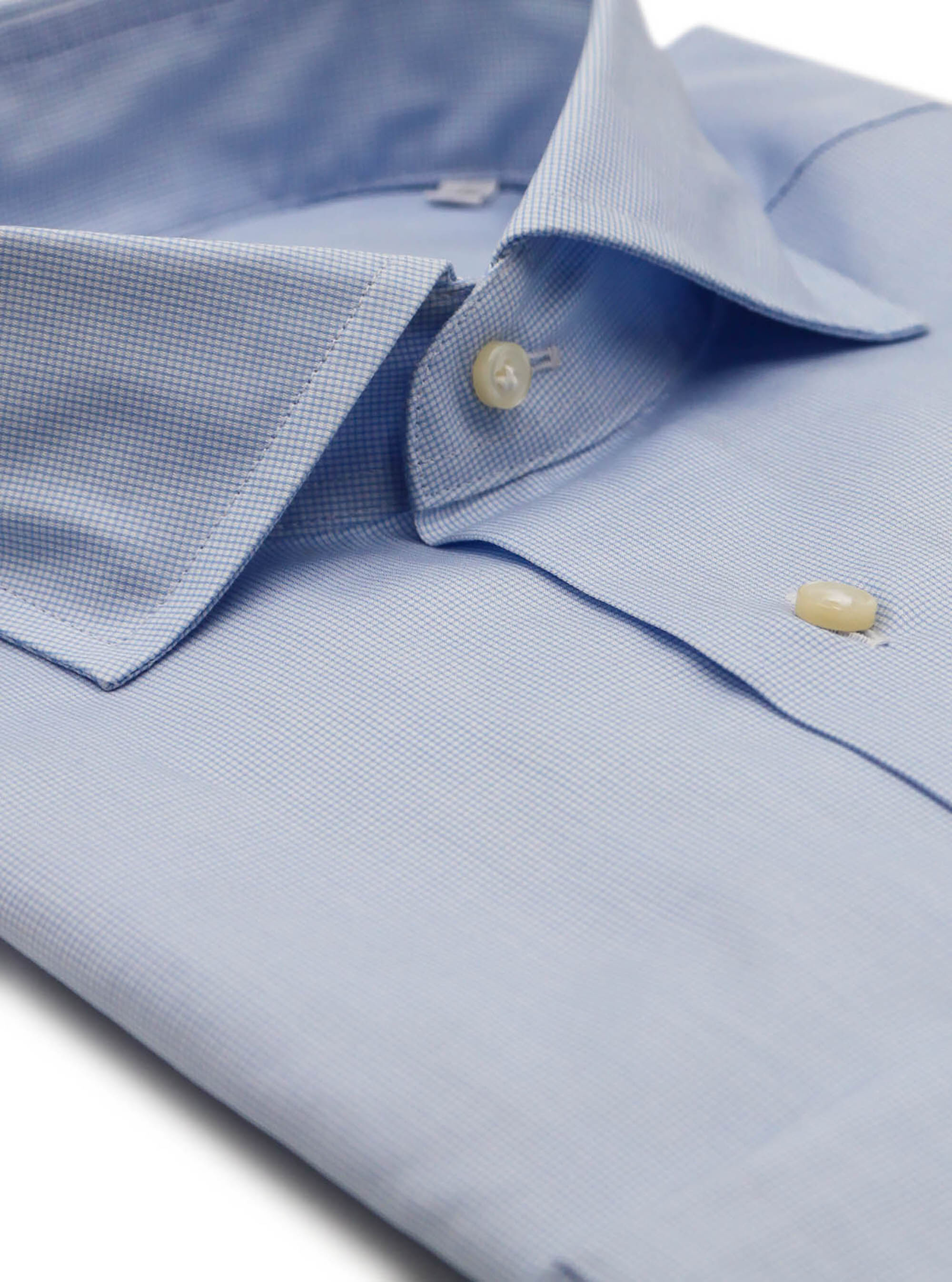 camicia collo francese micrquadretto