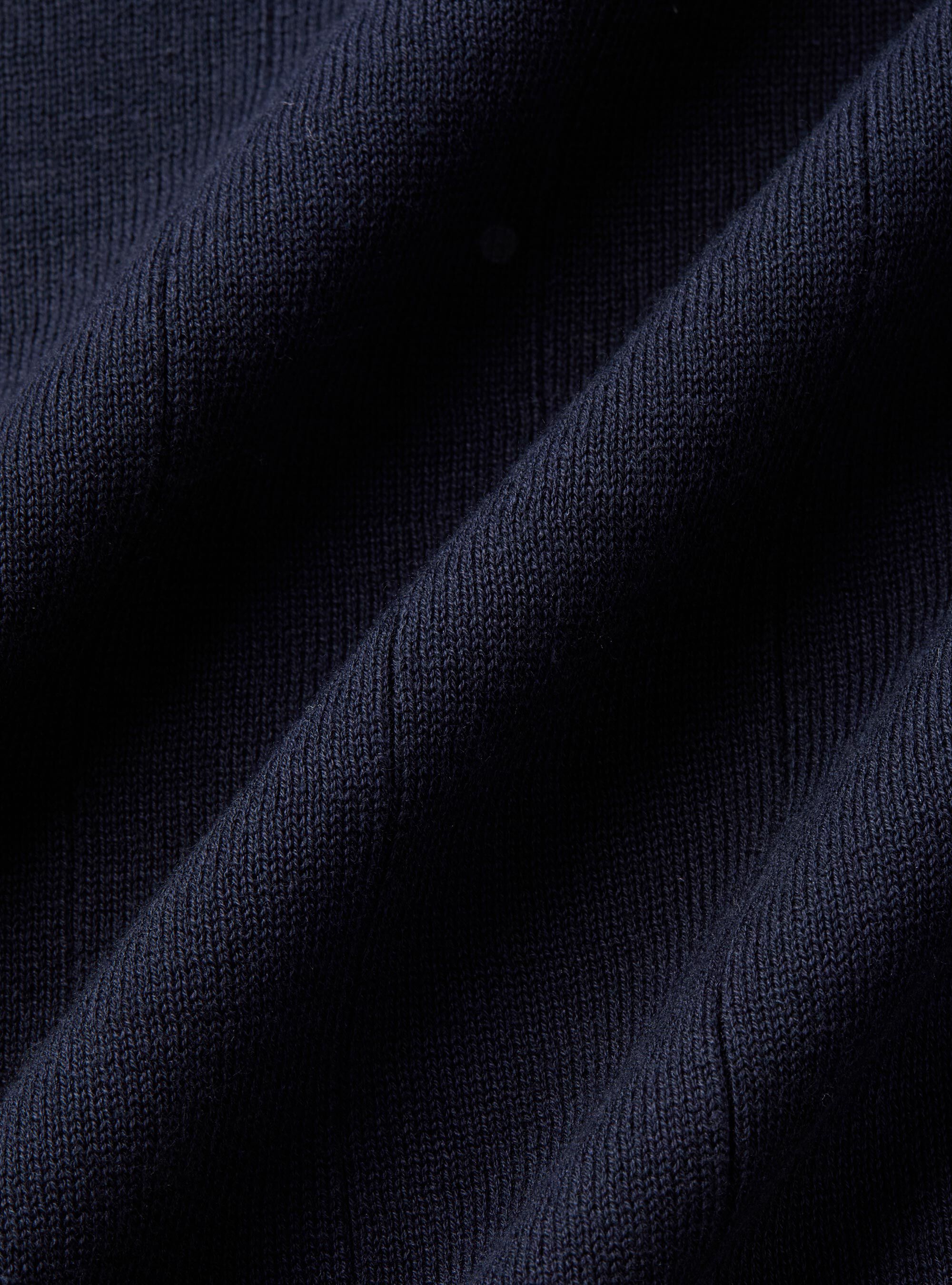 Maglia in puro cotone costa piatta, BLU NAVY