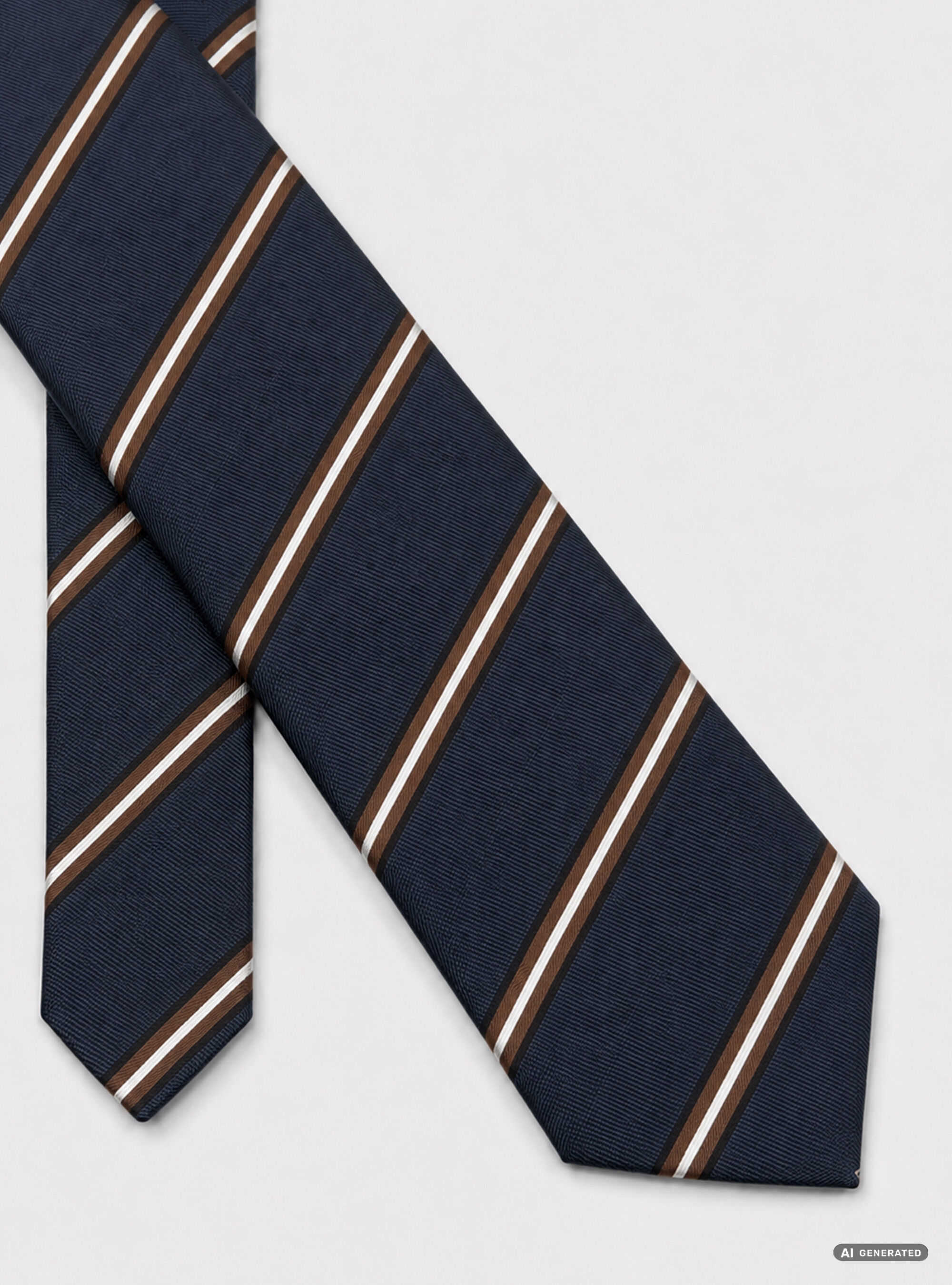 Cravatta in twill di seta rigata, NAVY BLUE