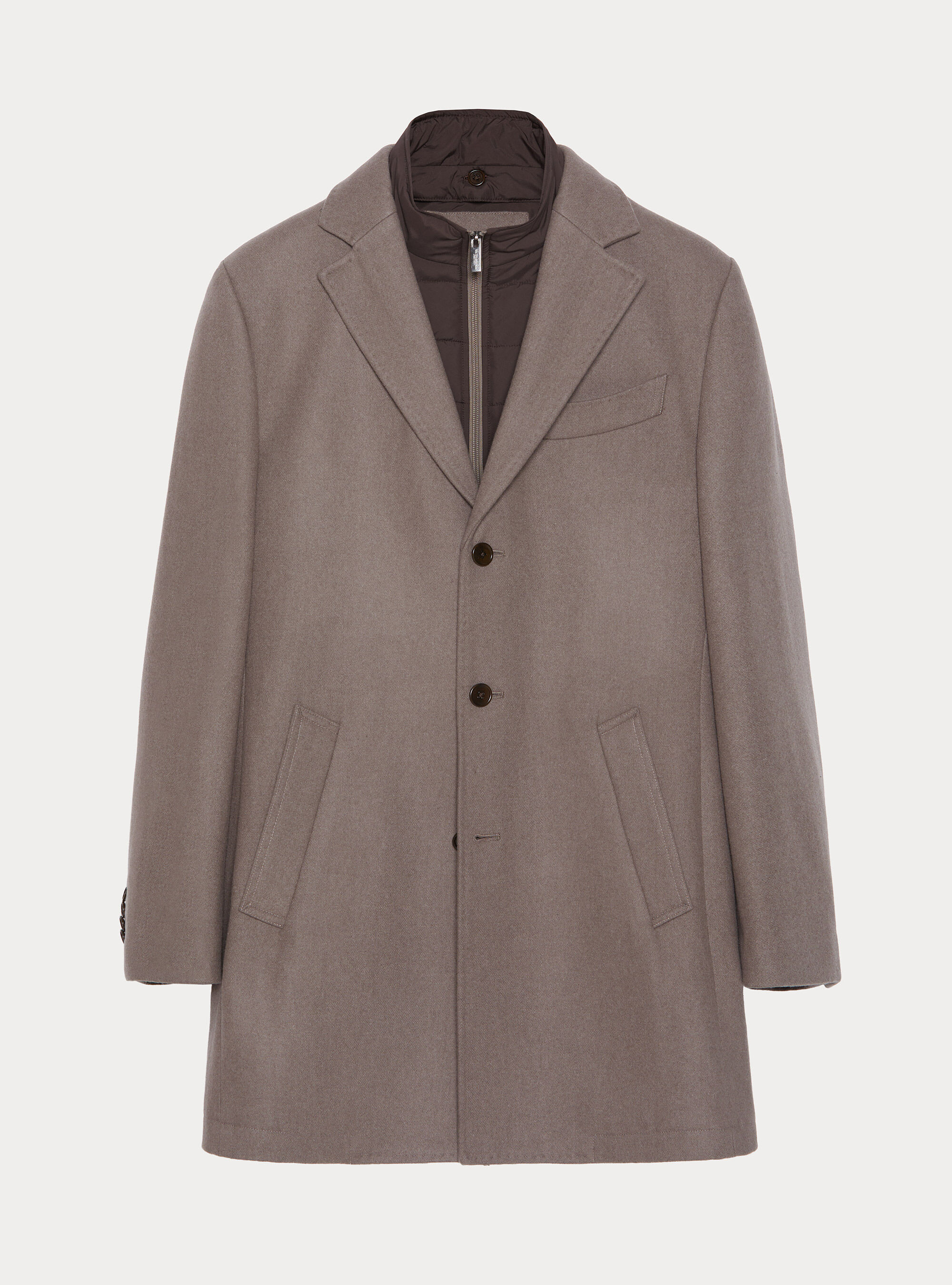 Wool-blend coat with detachable bib, FANGO 0555C