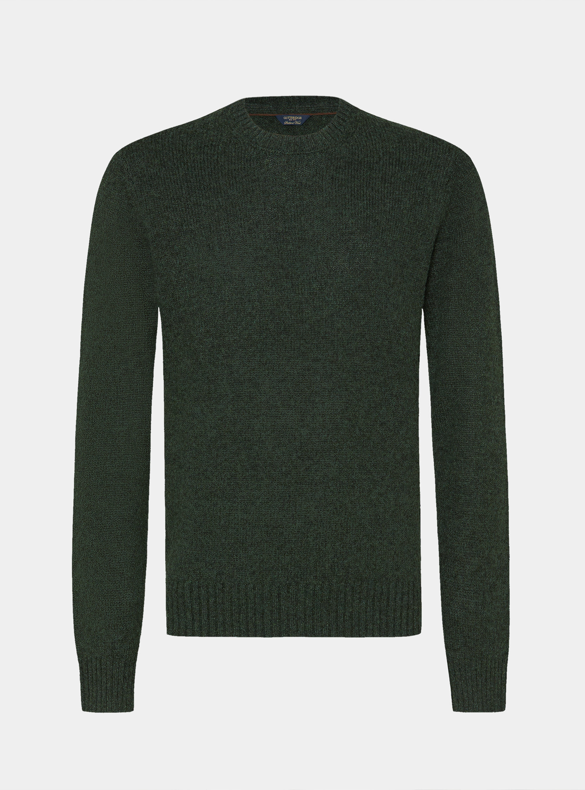 Pure Shetland wool crewneck sweater, GREEN