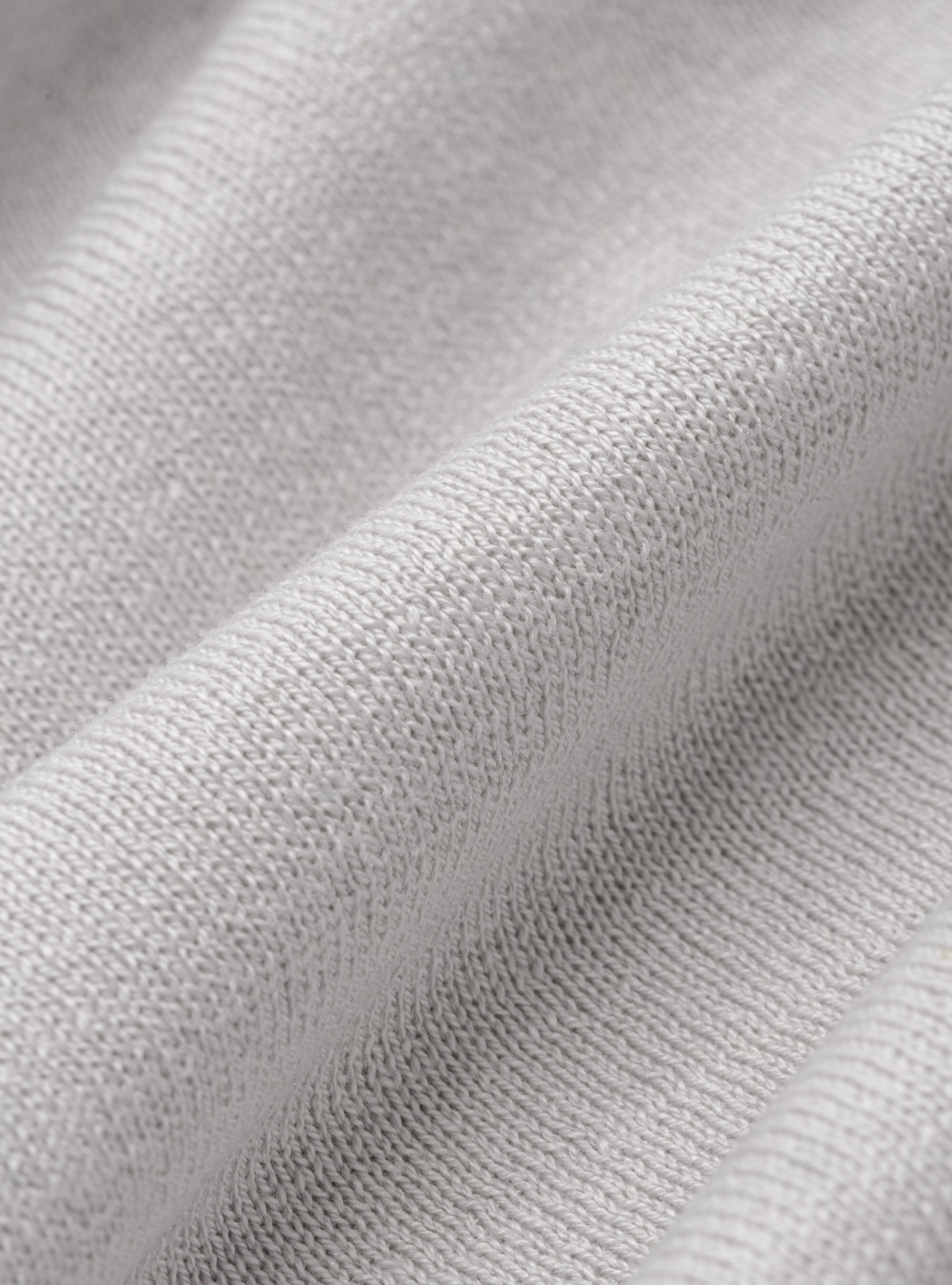 Maglia girocollo in seta e cotone, GRIGIO CHIARO MELANGE