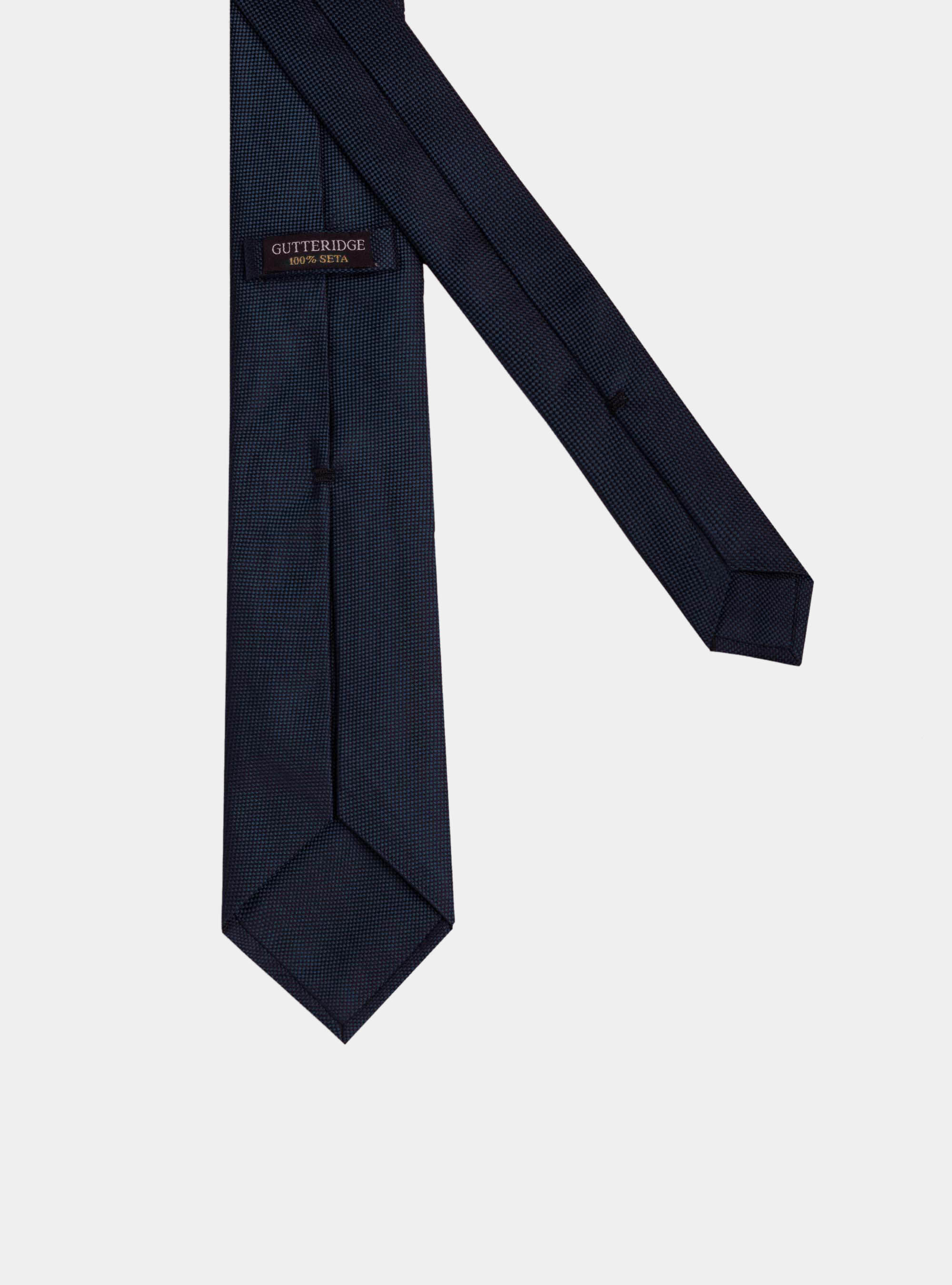 Silk solid color tie, NAVY BLUE